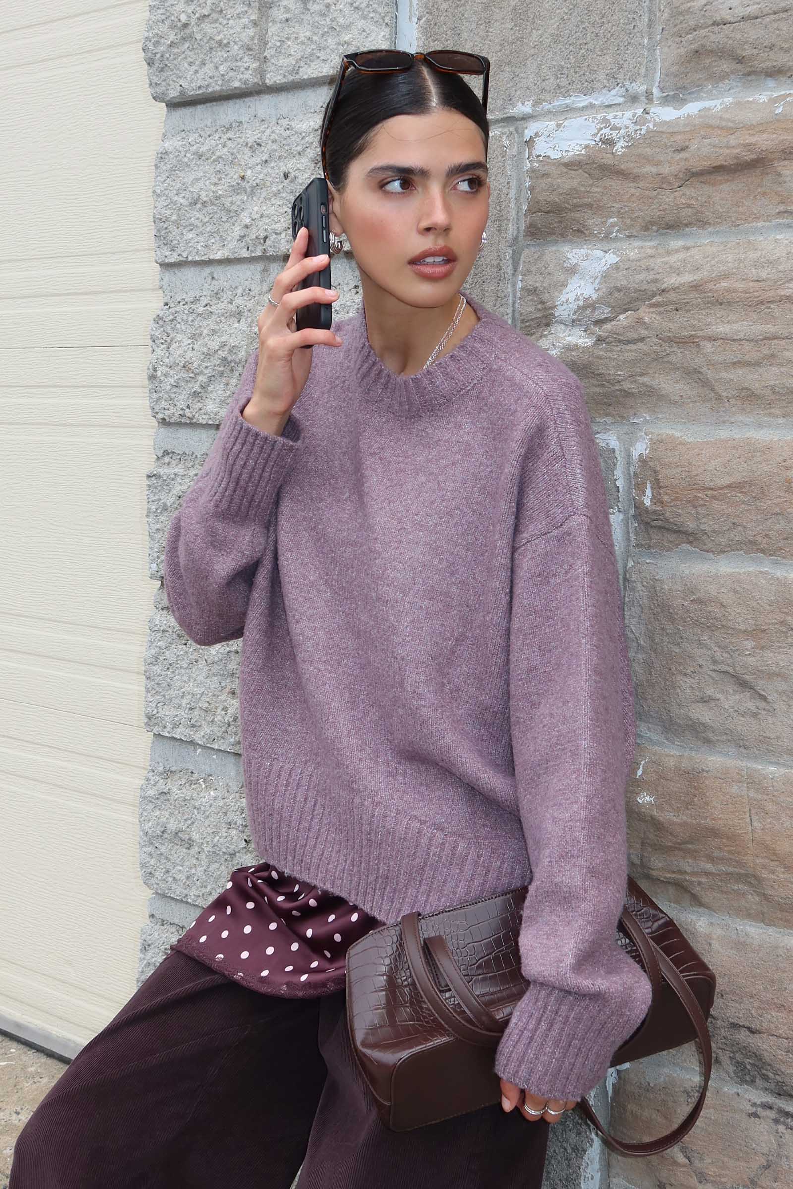 MODERAKNIT™ High Low Bubble Sweater
