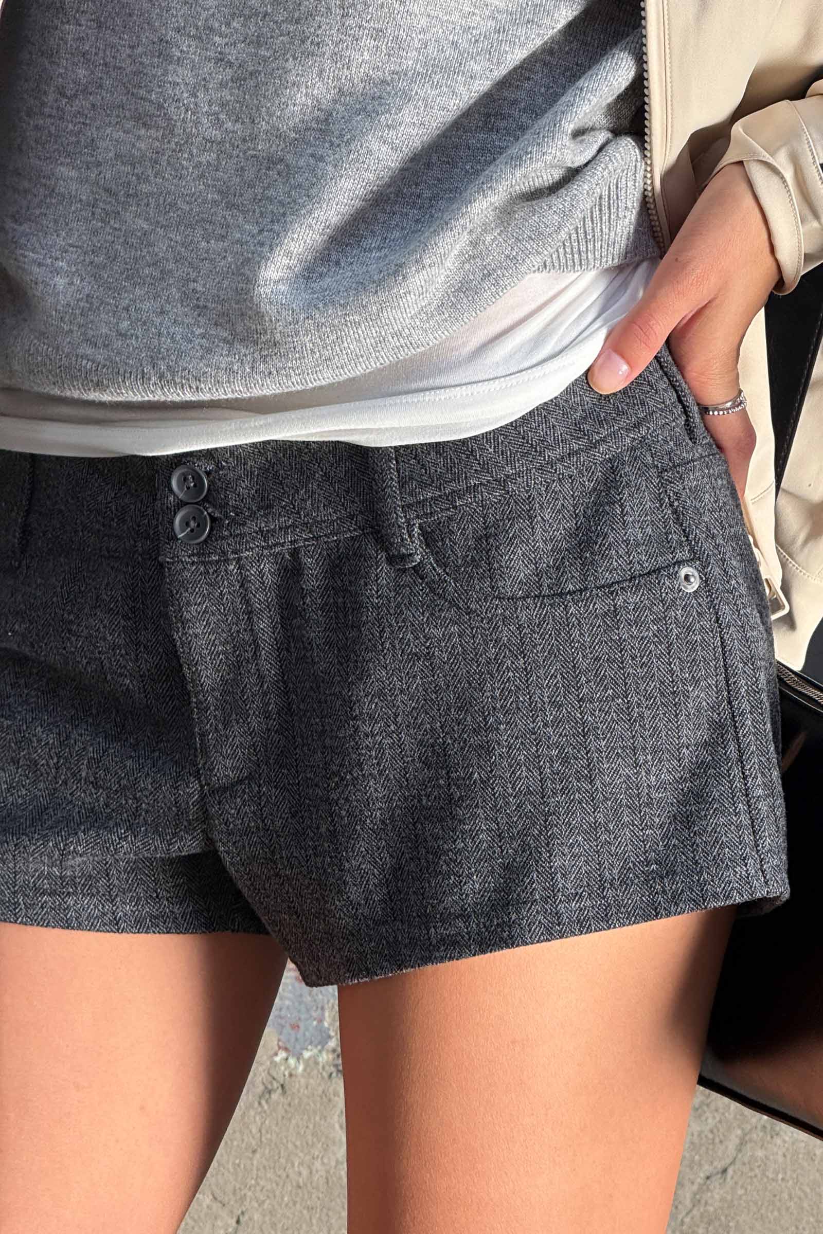 Chevron Knit Micro Shorts