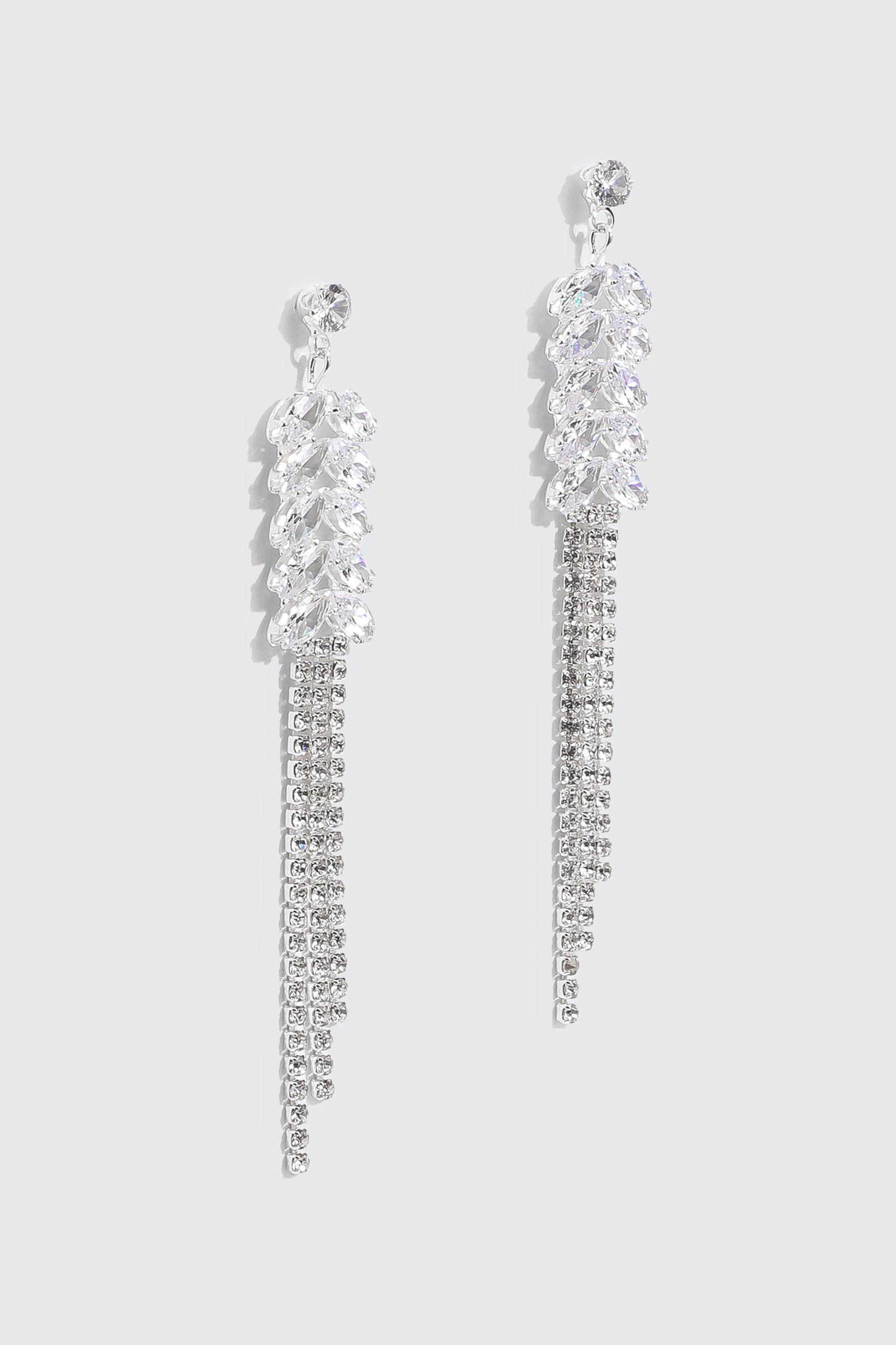 Rhinestone Tassel Drop Earrings