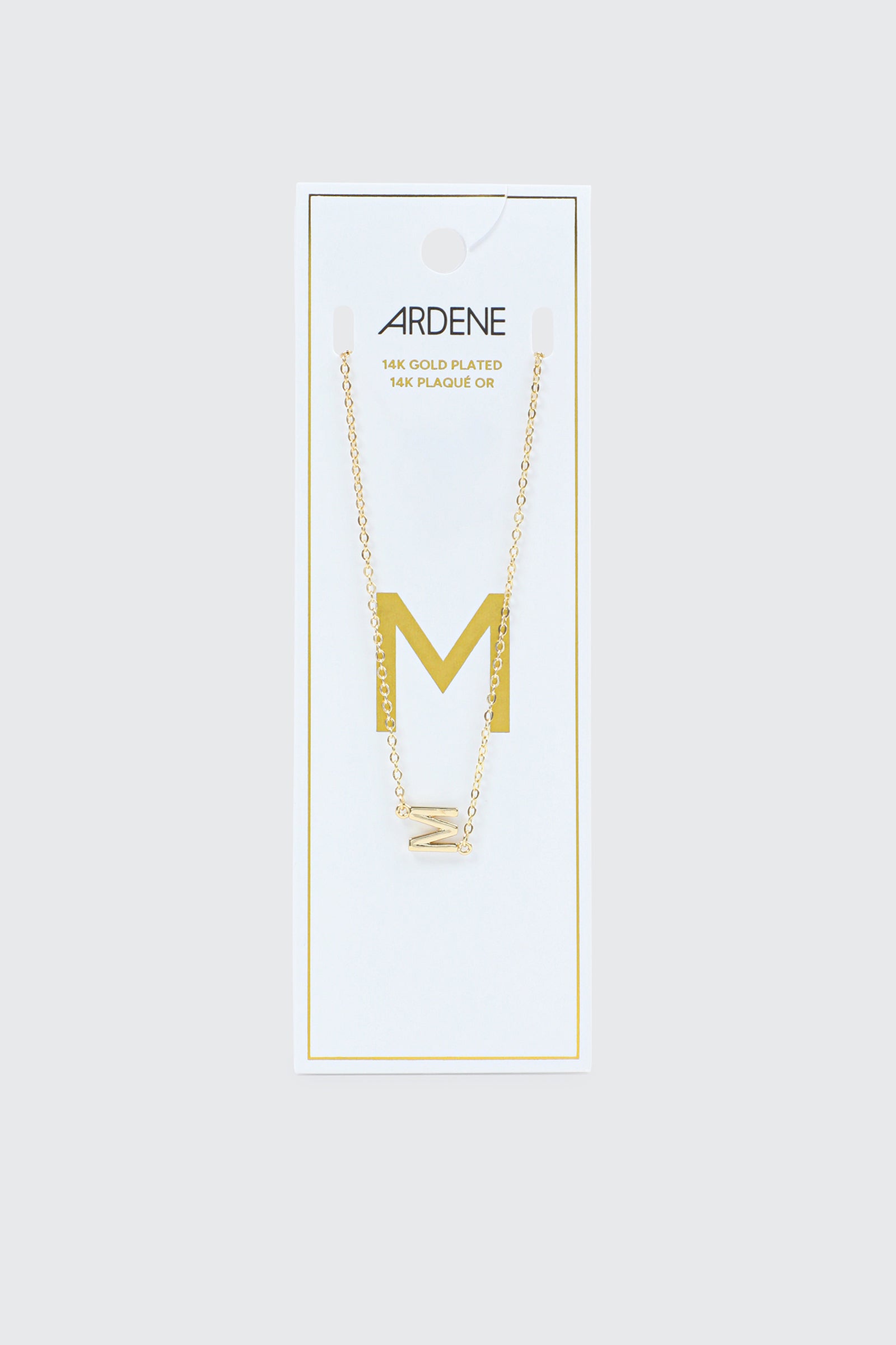 14K Gold Plated Initial M Necklace
