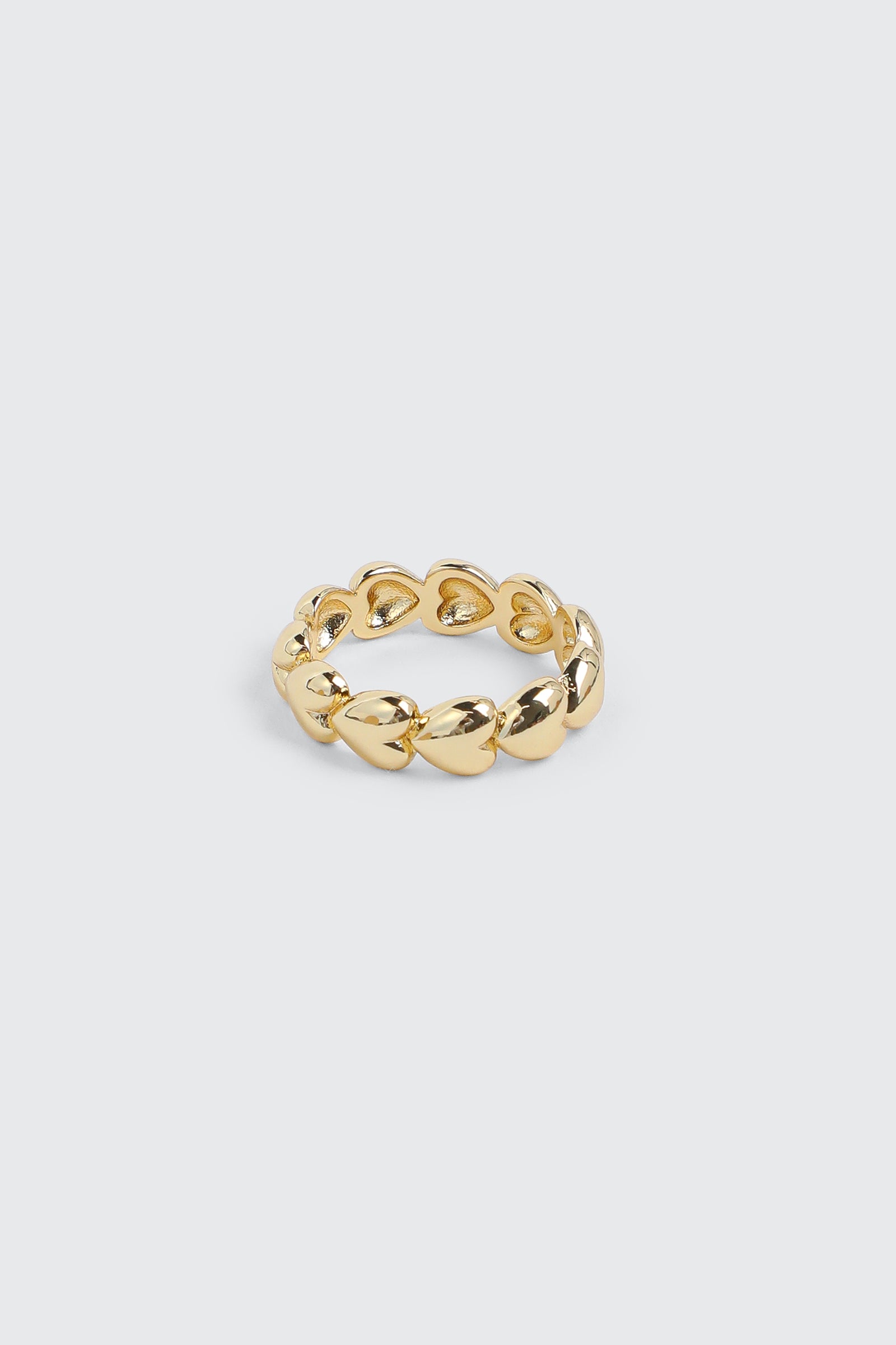 14K Gold Plated All Around Heart Ring