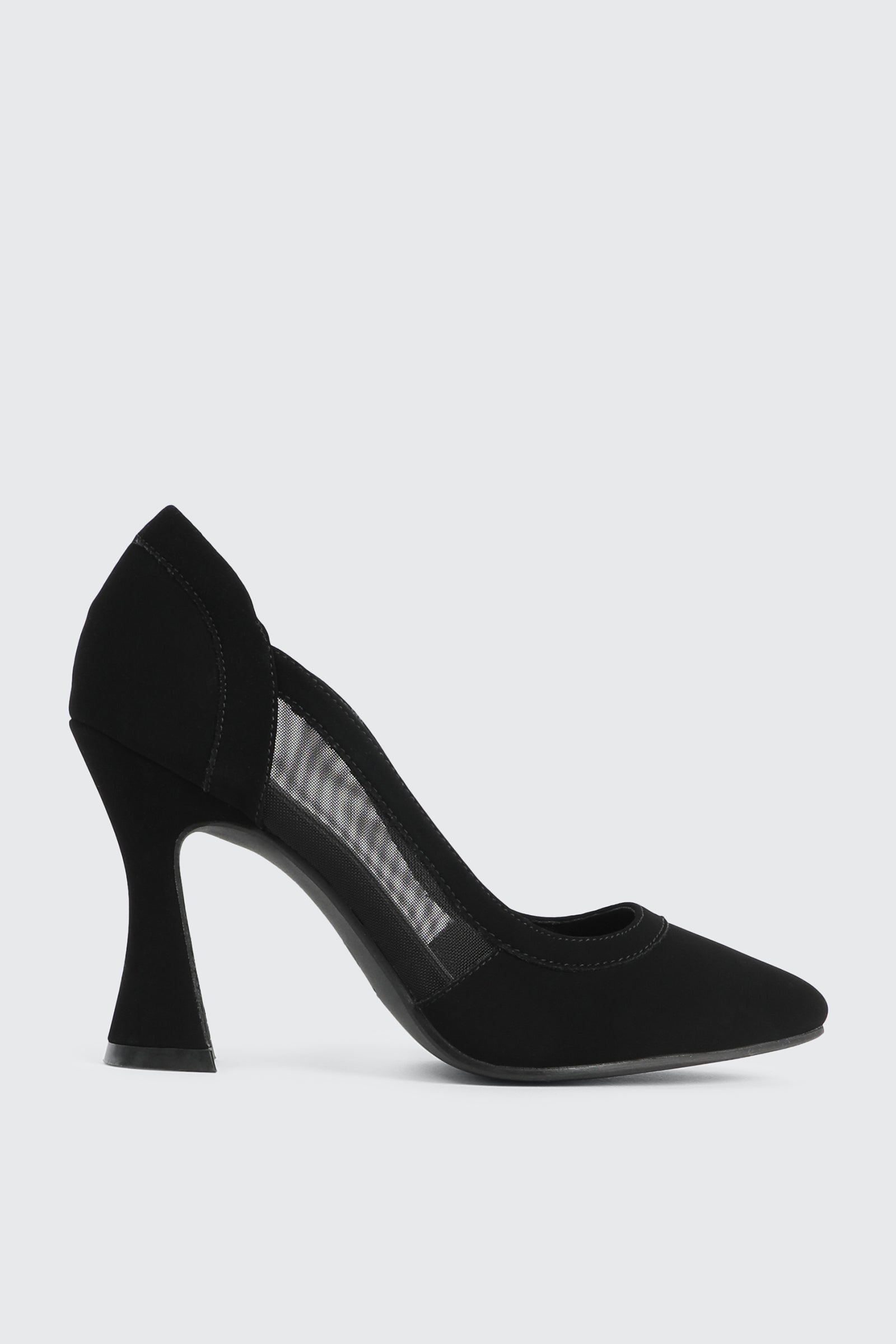 Mesh & Faux Suede Flare Heel Pumps – Ardene