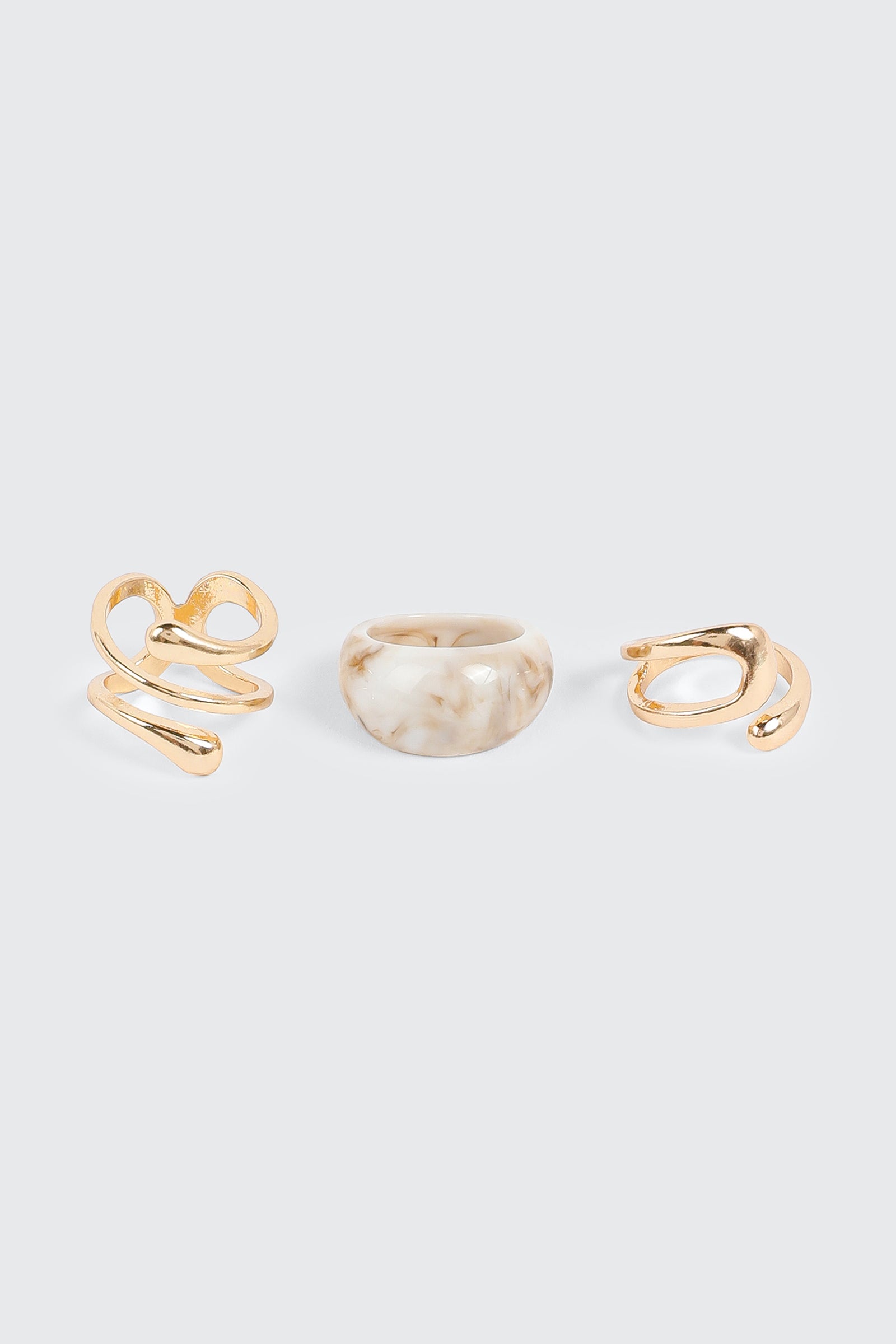 3 Pack Marble Twist Rings