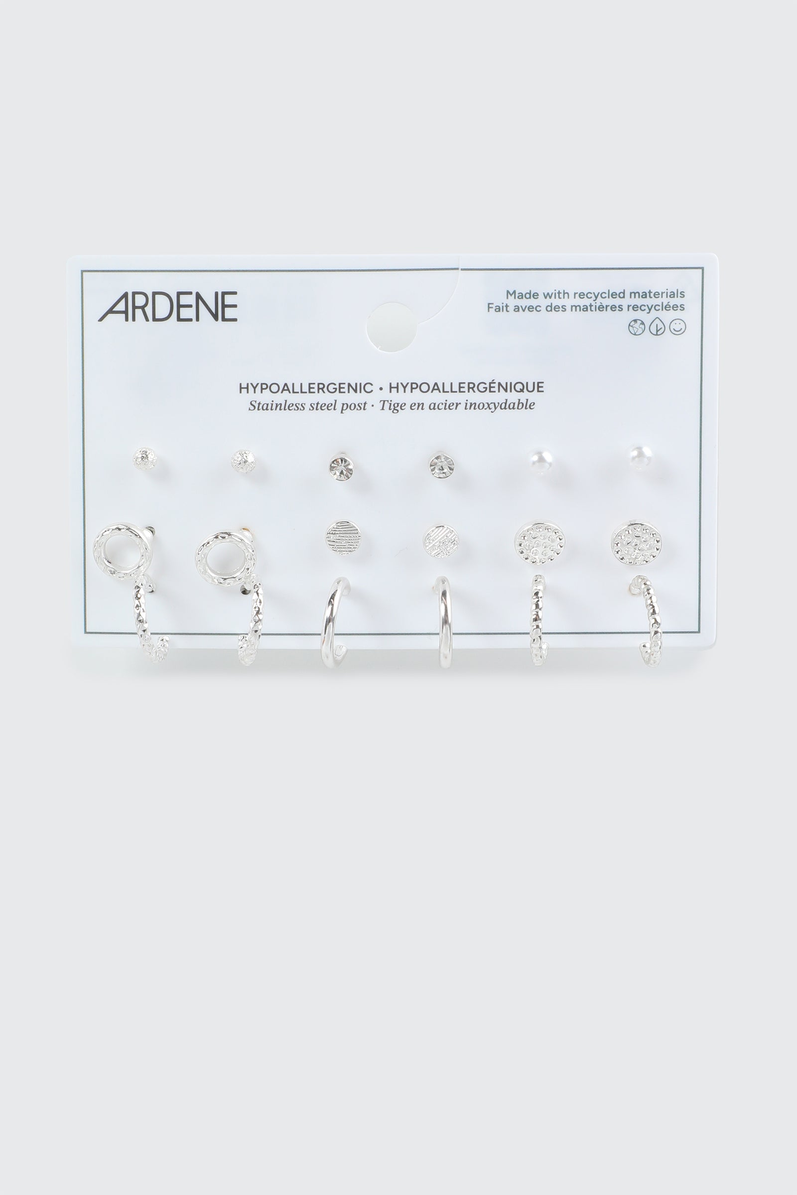 9-Pack Hoop and Stud Earrings