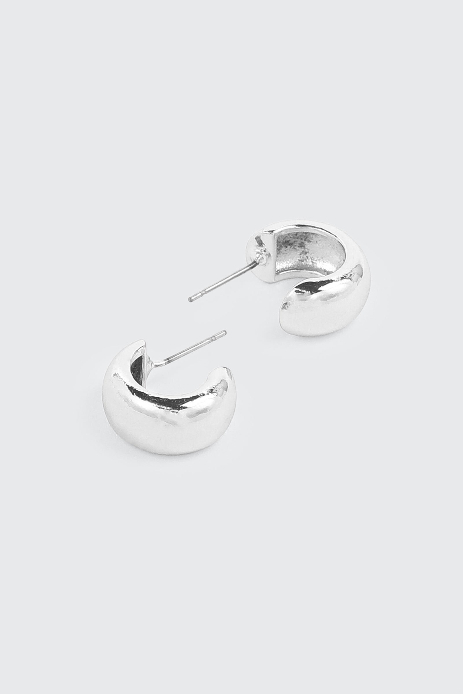 14K White Gold Plated Mini Hoops