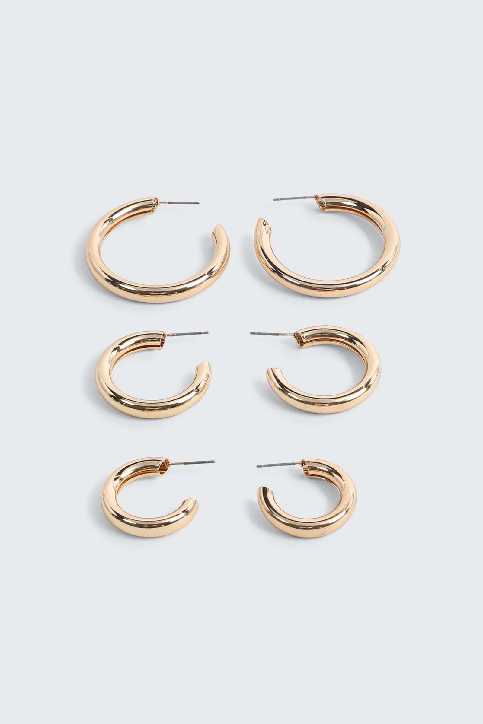 3-Pack Chunky Hoop Earrings