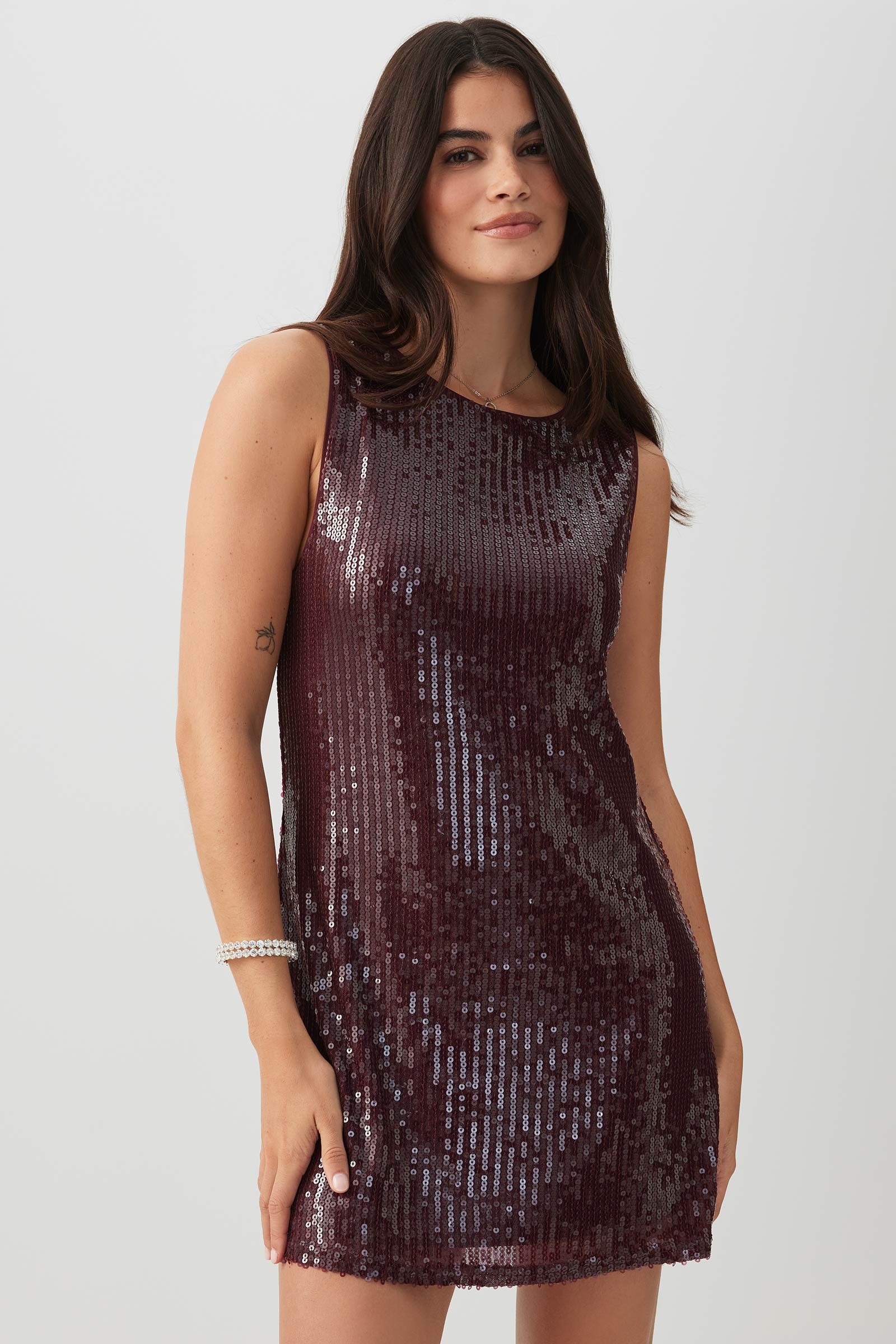 alice in wonderland brown hair yellow dress Sequin Mini Dress – Ardene