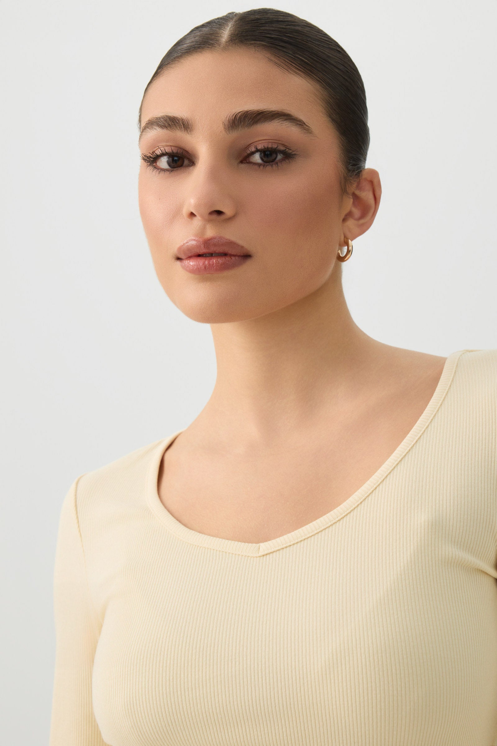 Stretch Rib Scoop Neck Long Sleeve Top – Ardene