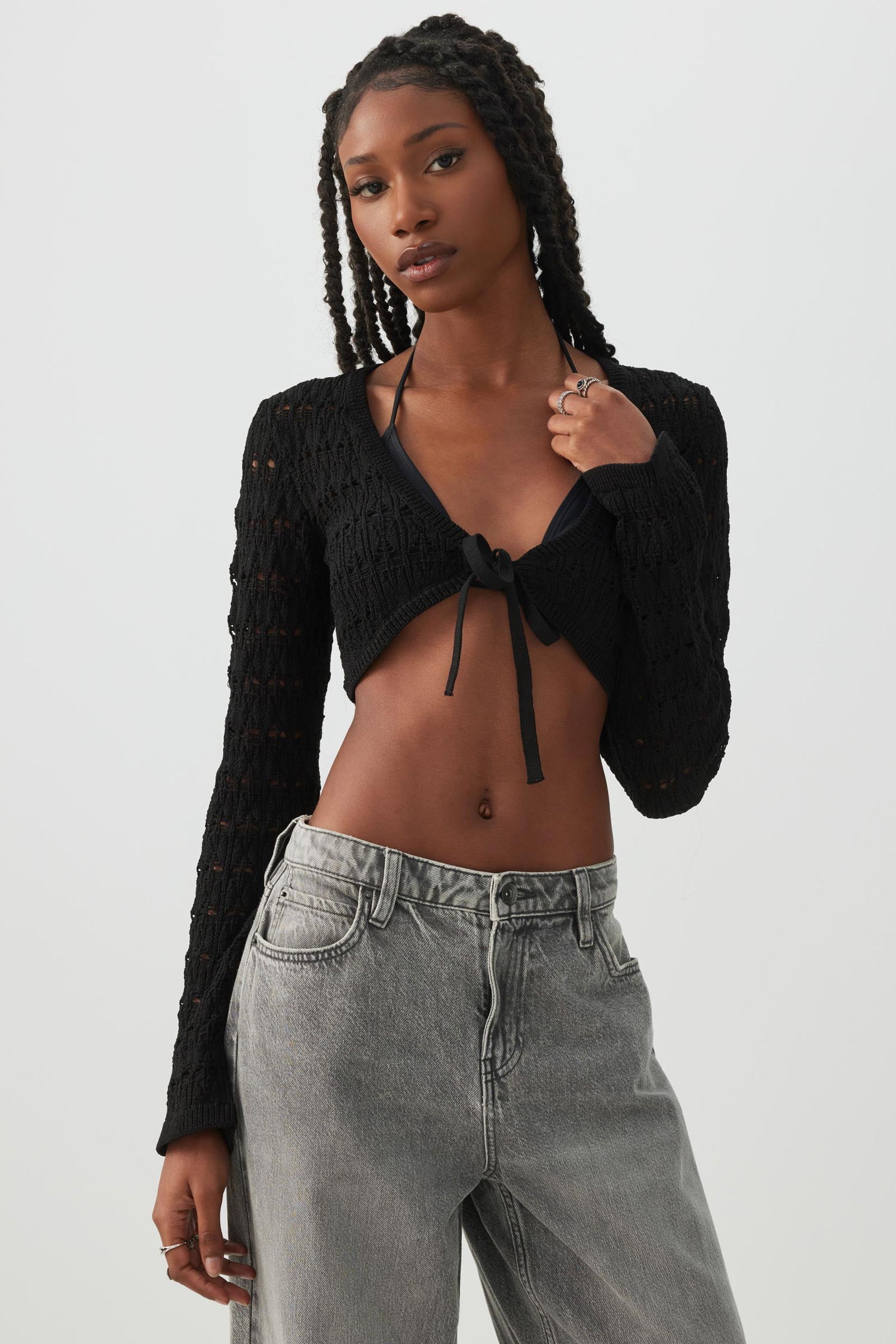 Crop Open Stitch Shrug – Ardene
