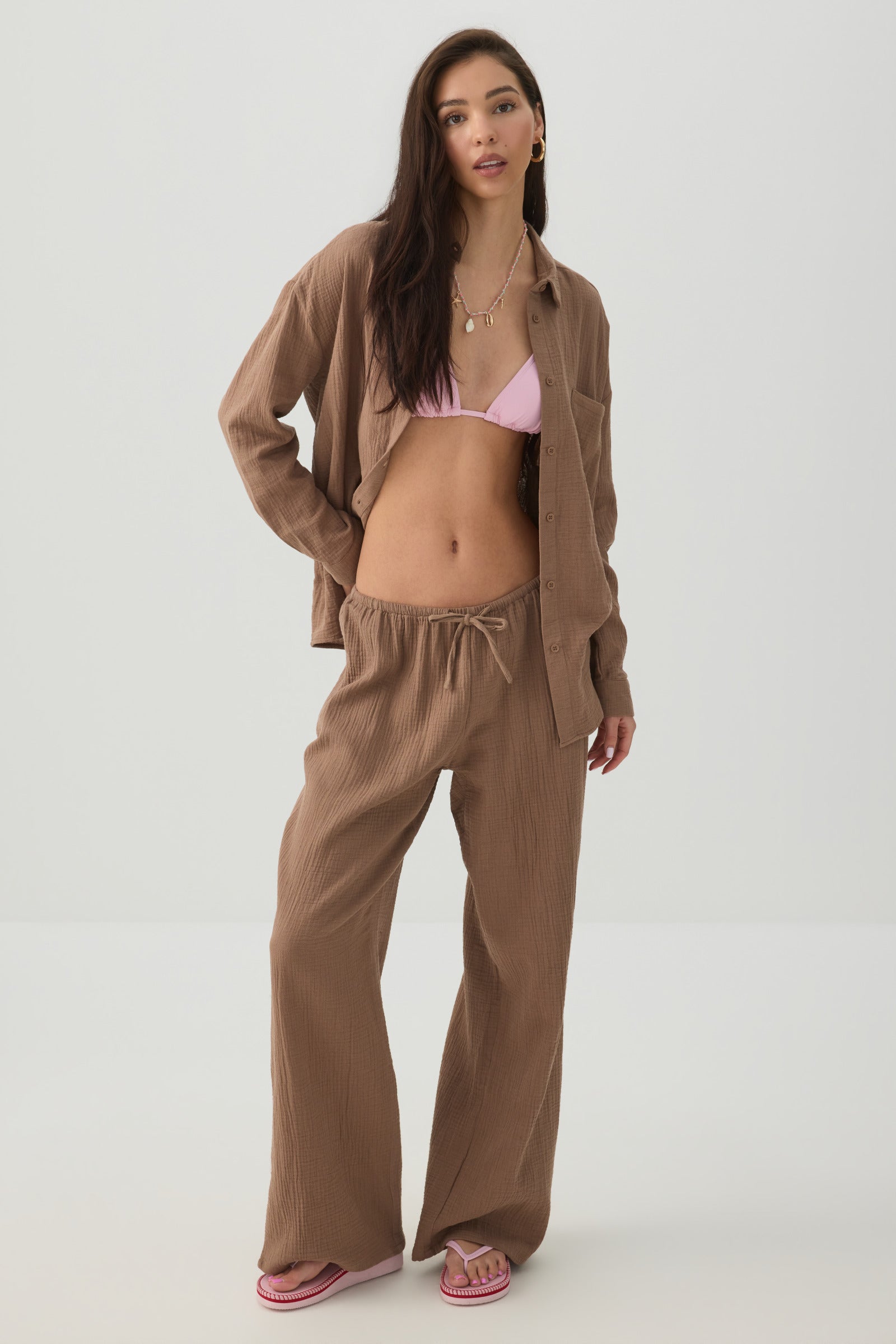 Mid Rise Pull On Wide Leg Pant – Ardene