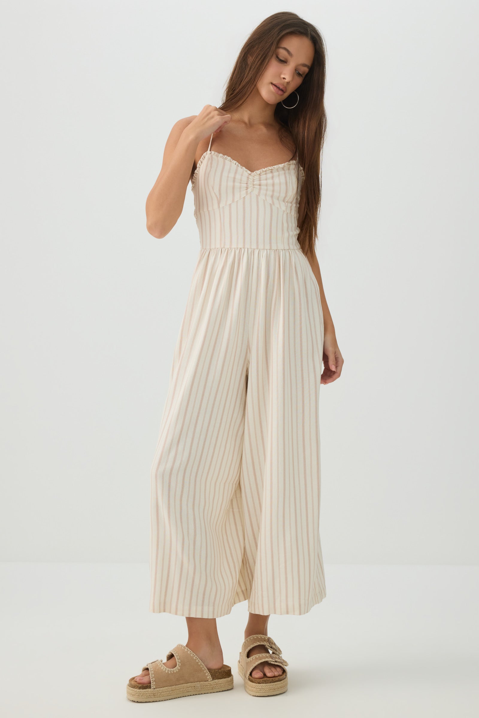 Combinaison bustier smockée en mélange de lin – Ardene