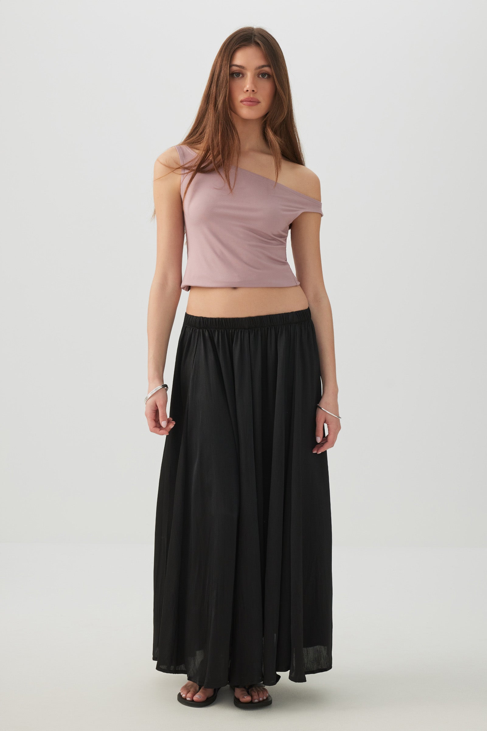 Crinkled Satin Maxi Pleated Skirt – Ardene