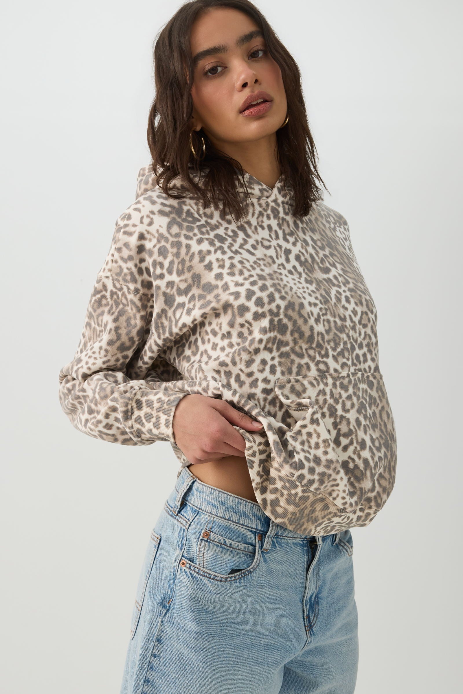 R13 / アールサーティーン | CASHMERE LEOPARD HOODIE ダメージニット | S | ベージュ | レディース R13 - R13 / アールサーティーン | CASHMERE LEOPARD HOODIE ダメージ