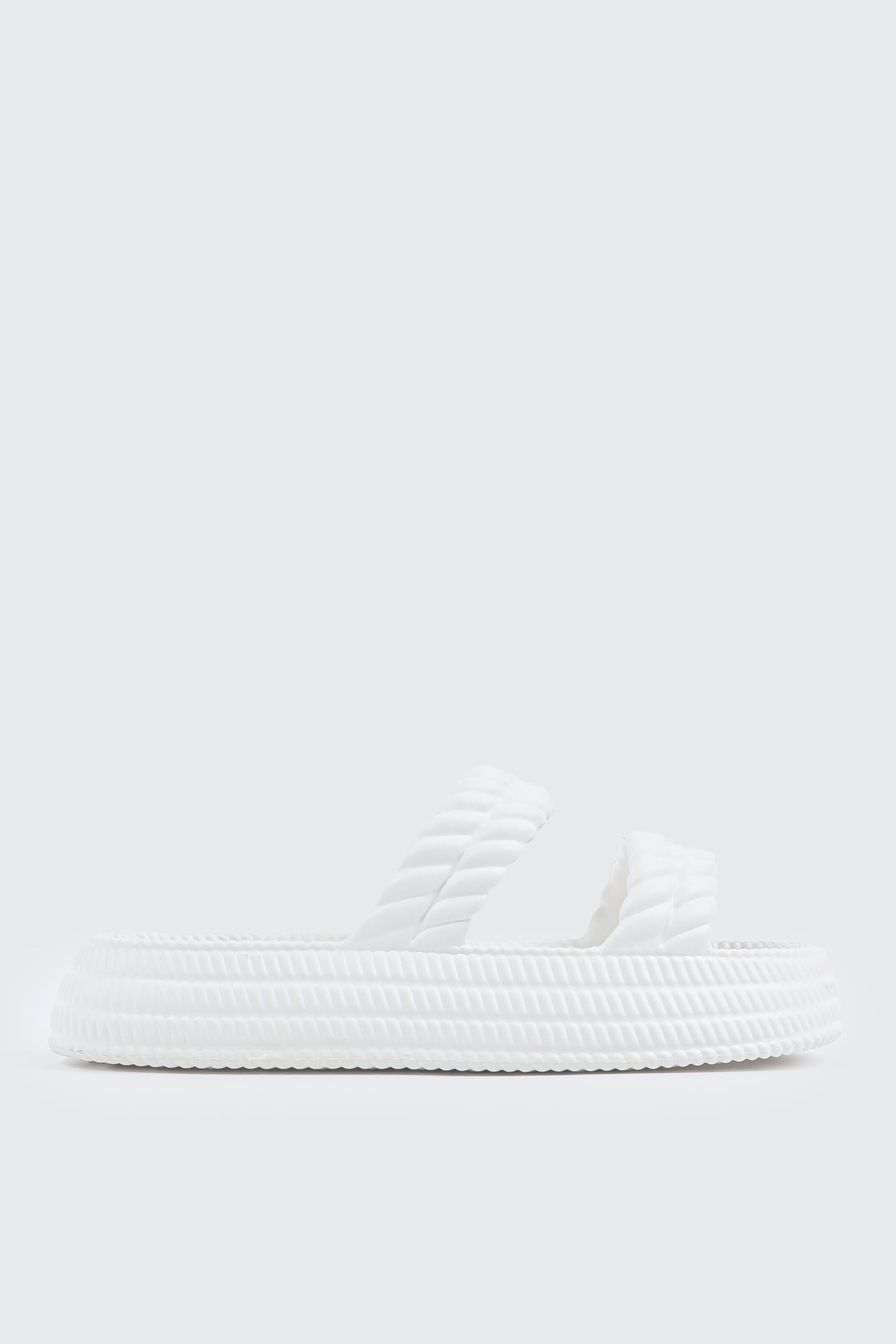 Double Braided Strap Slide Sandals