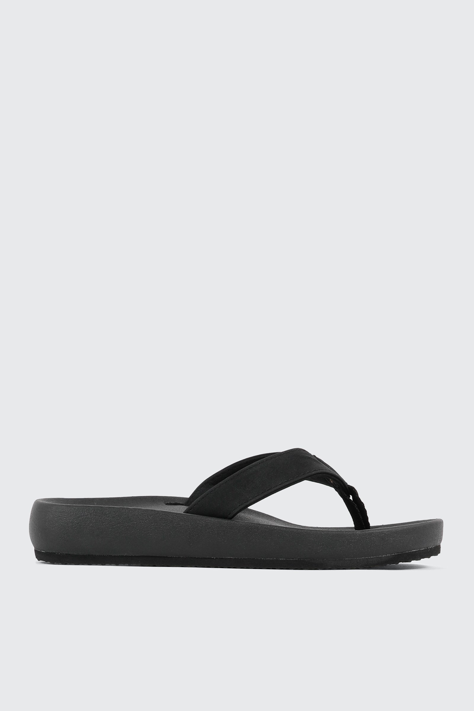 Faux Leather Flat Sandals