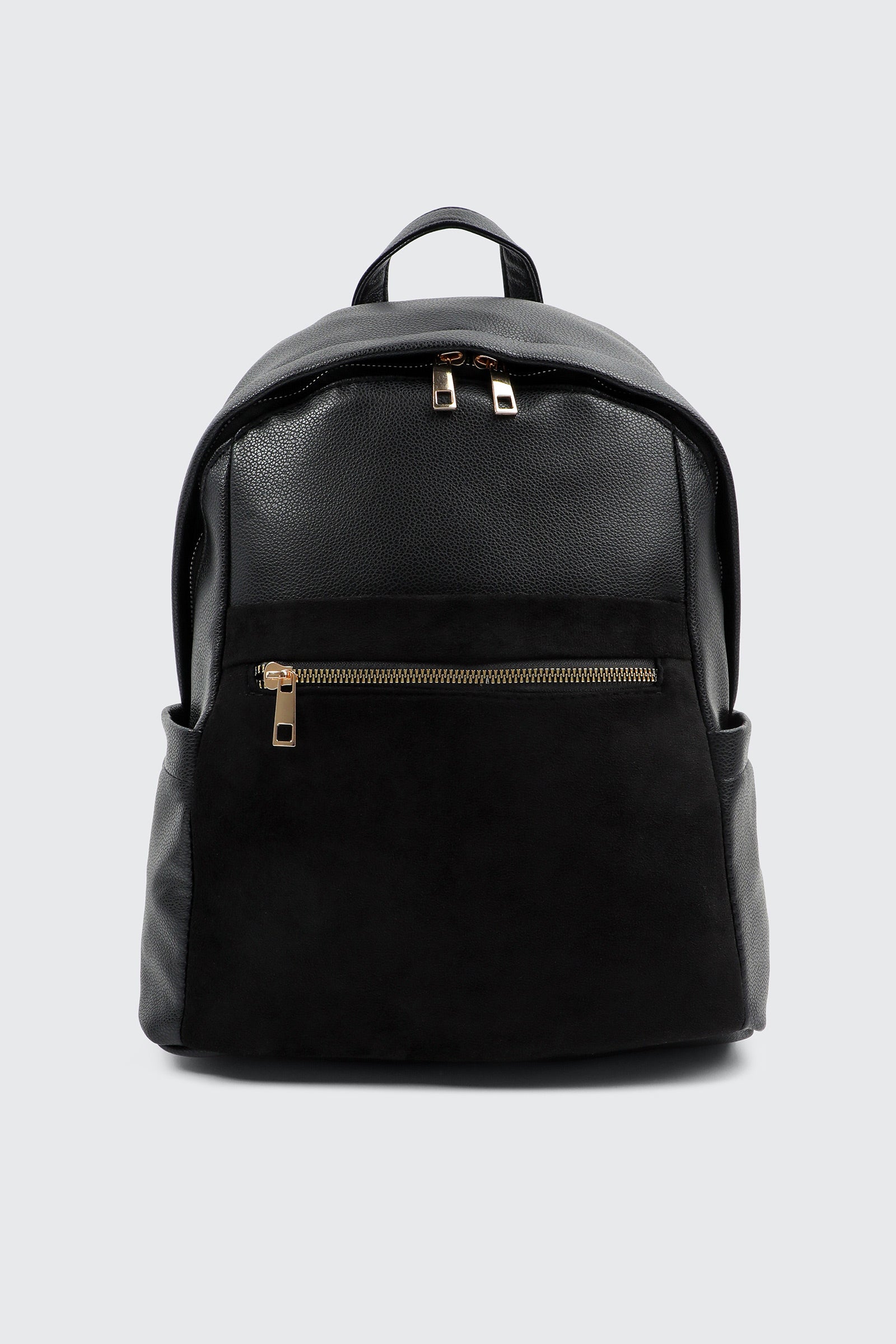 Faux Leather Backpack Black