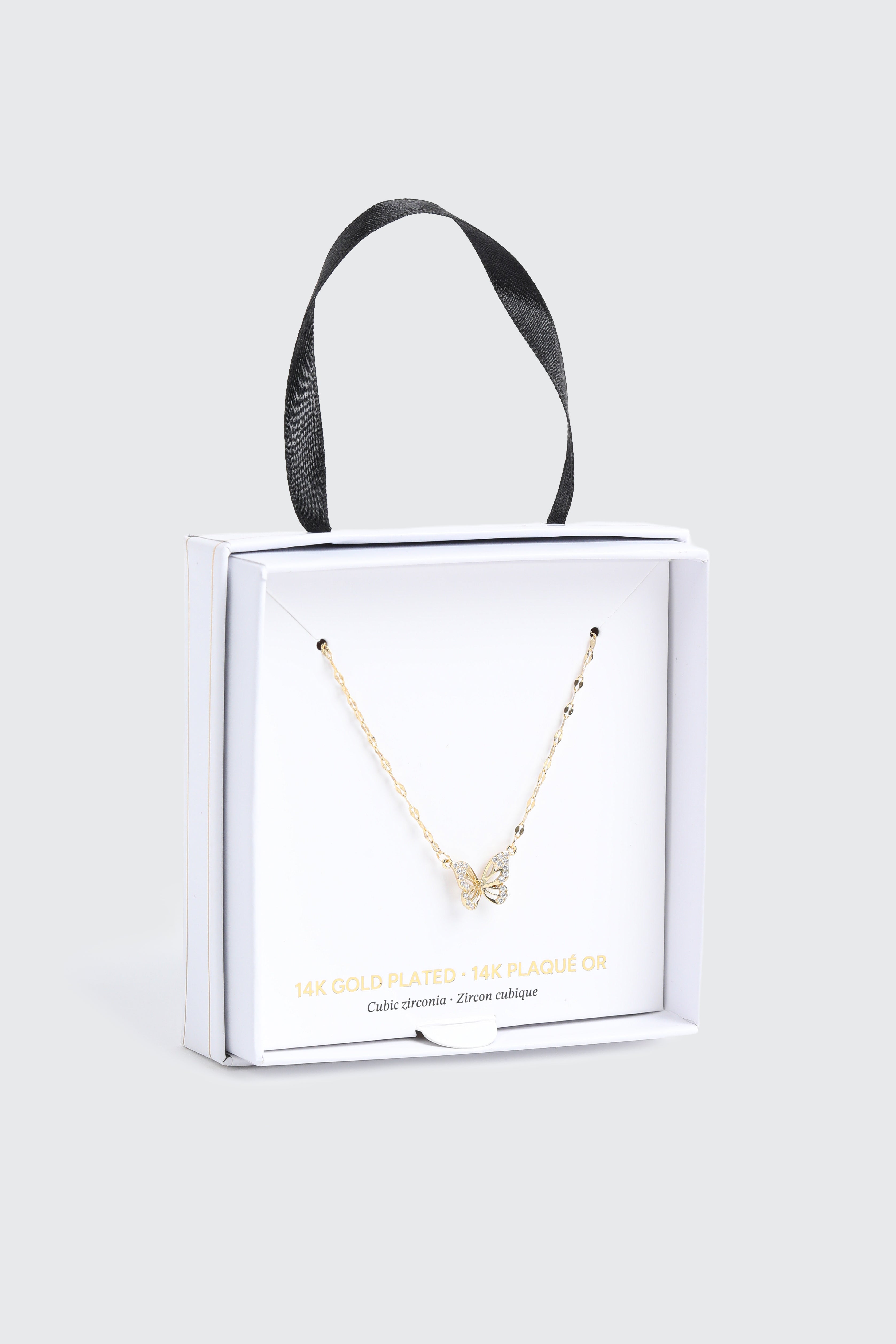 14K Gold Plated Butterfly Necklace