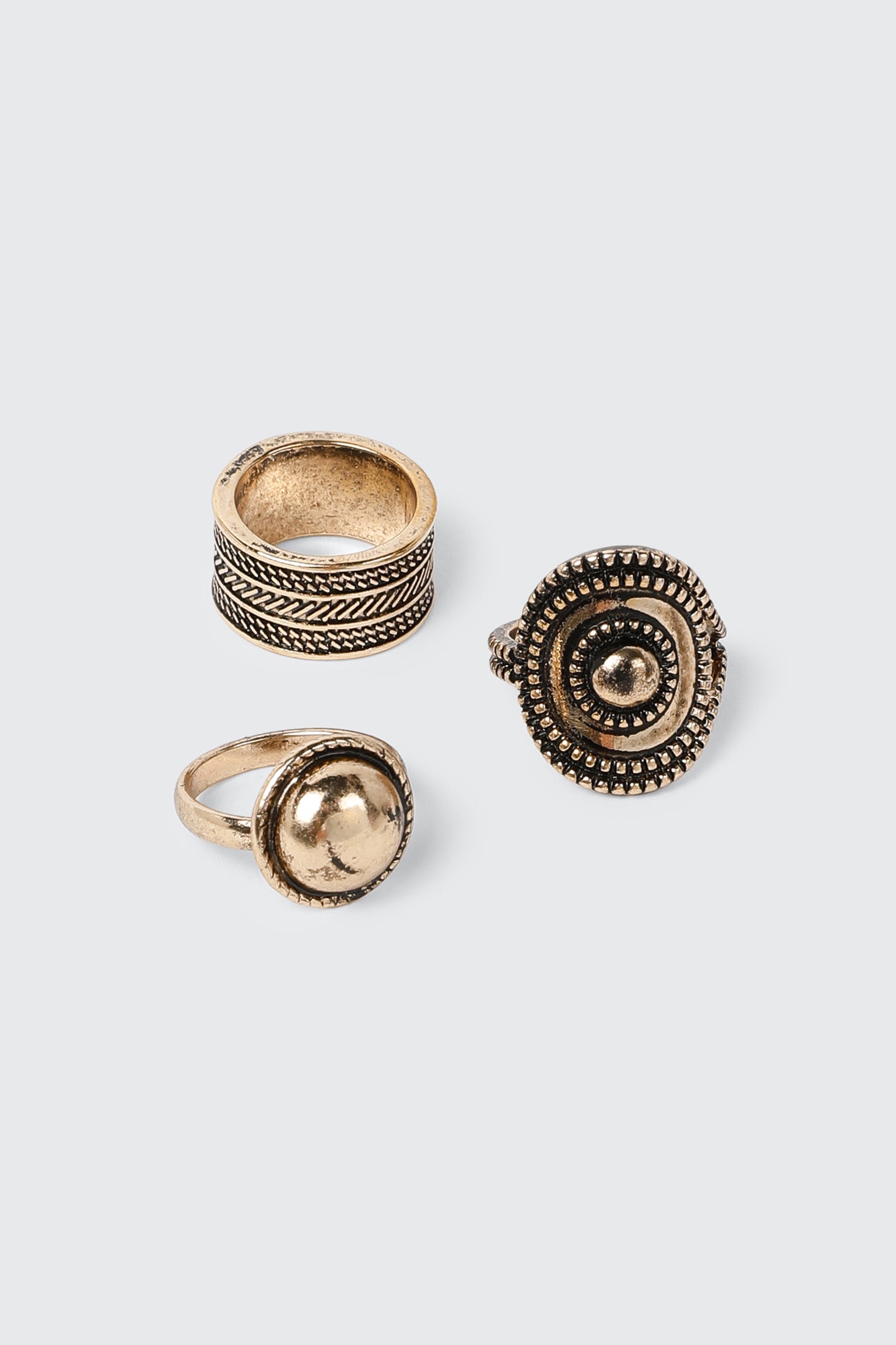 3-Pack Textured Rings