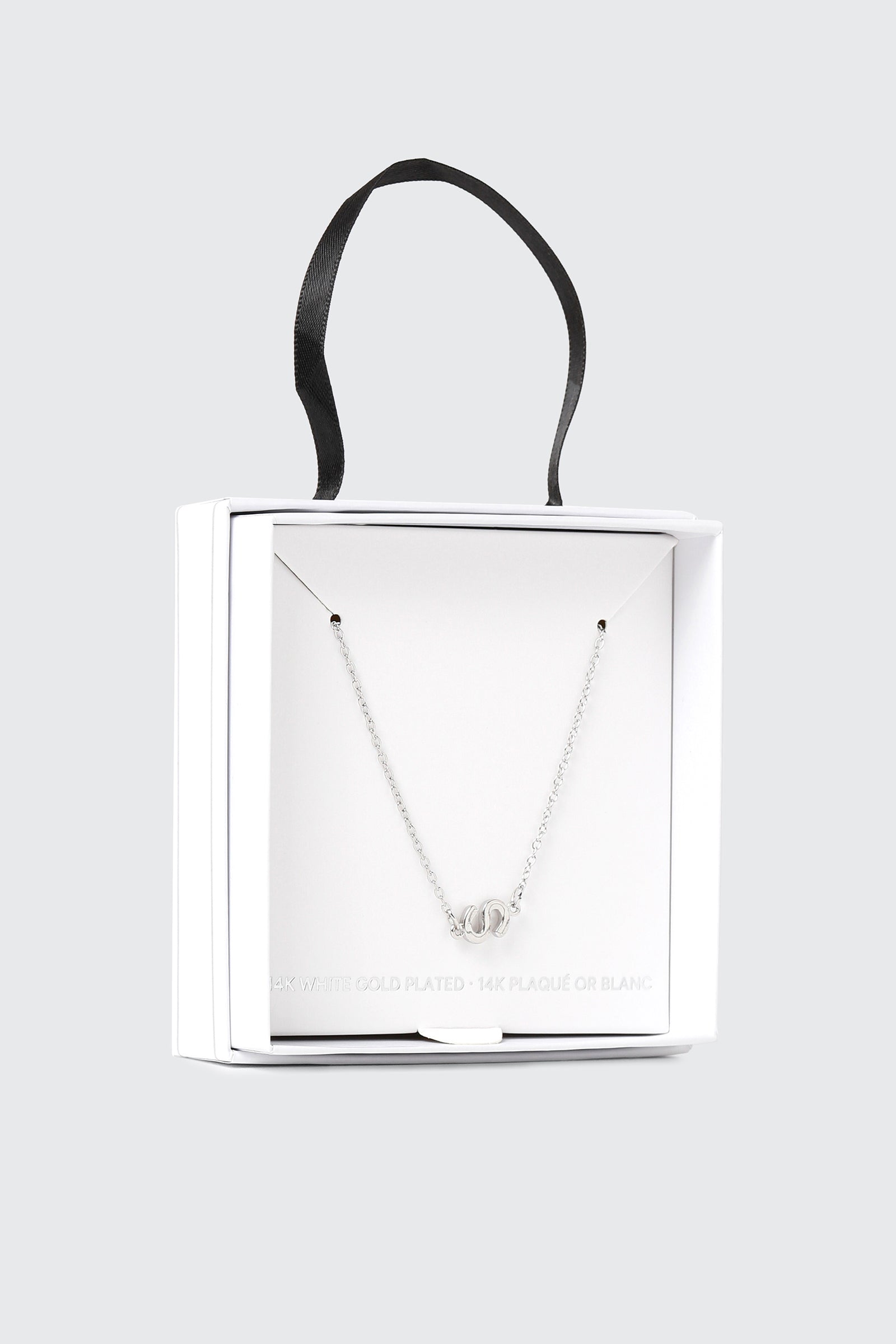 14K White Gold Plated Initial S Necklace