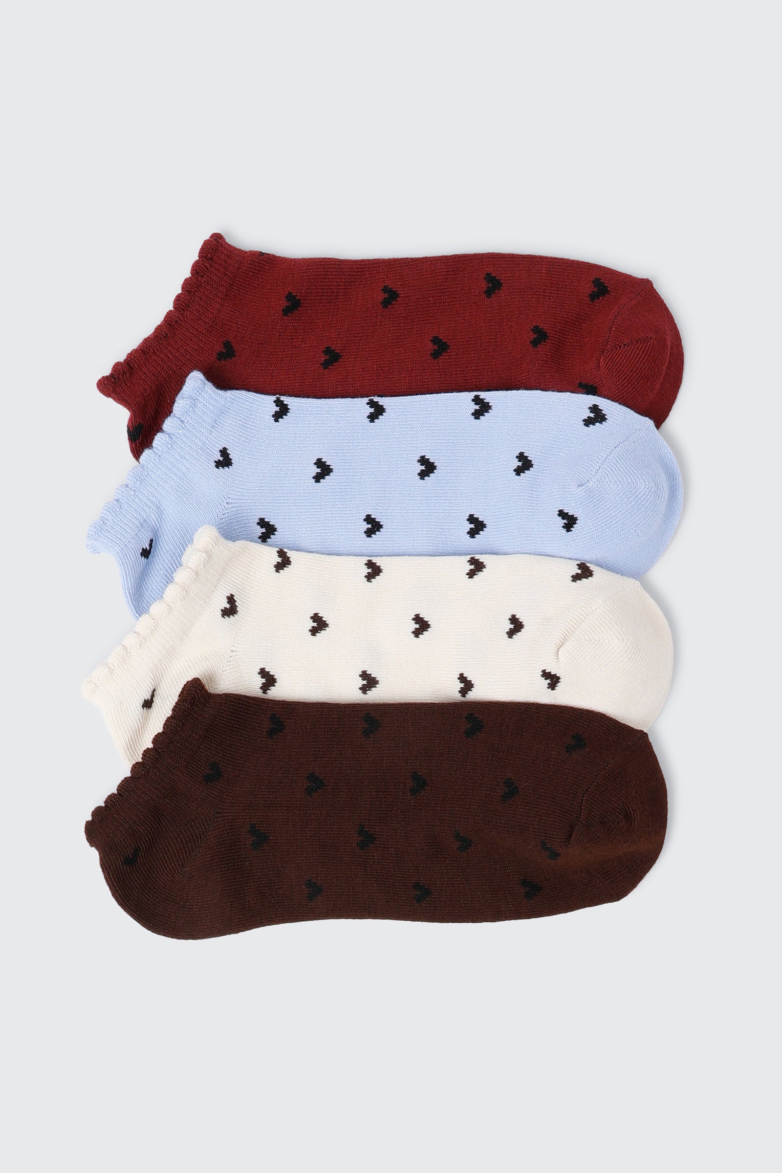 4-Pack Heart Ankle Socks