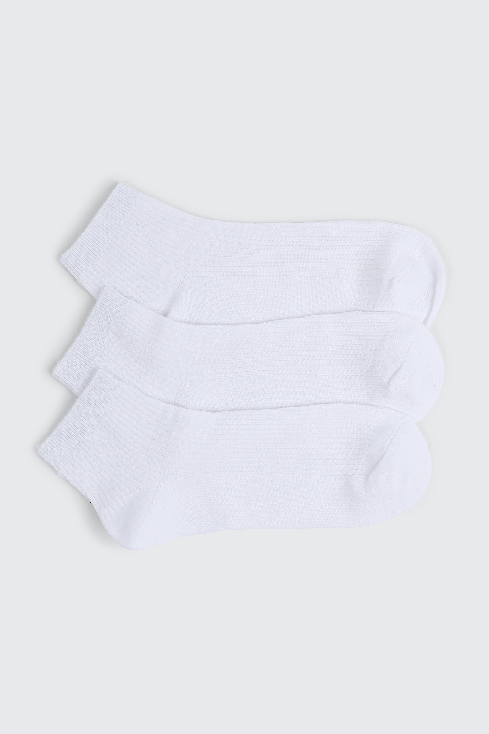 3-Pack Rib Demi Crew Socks