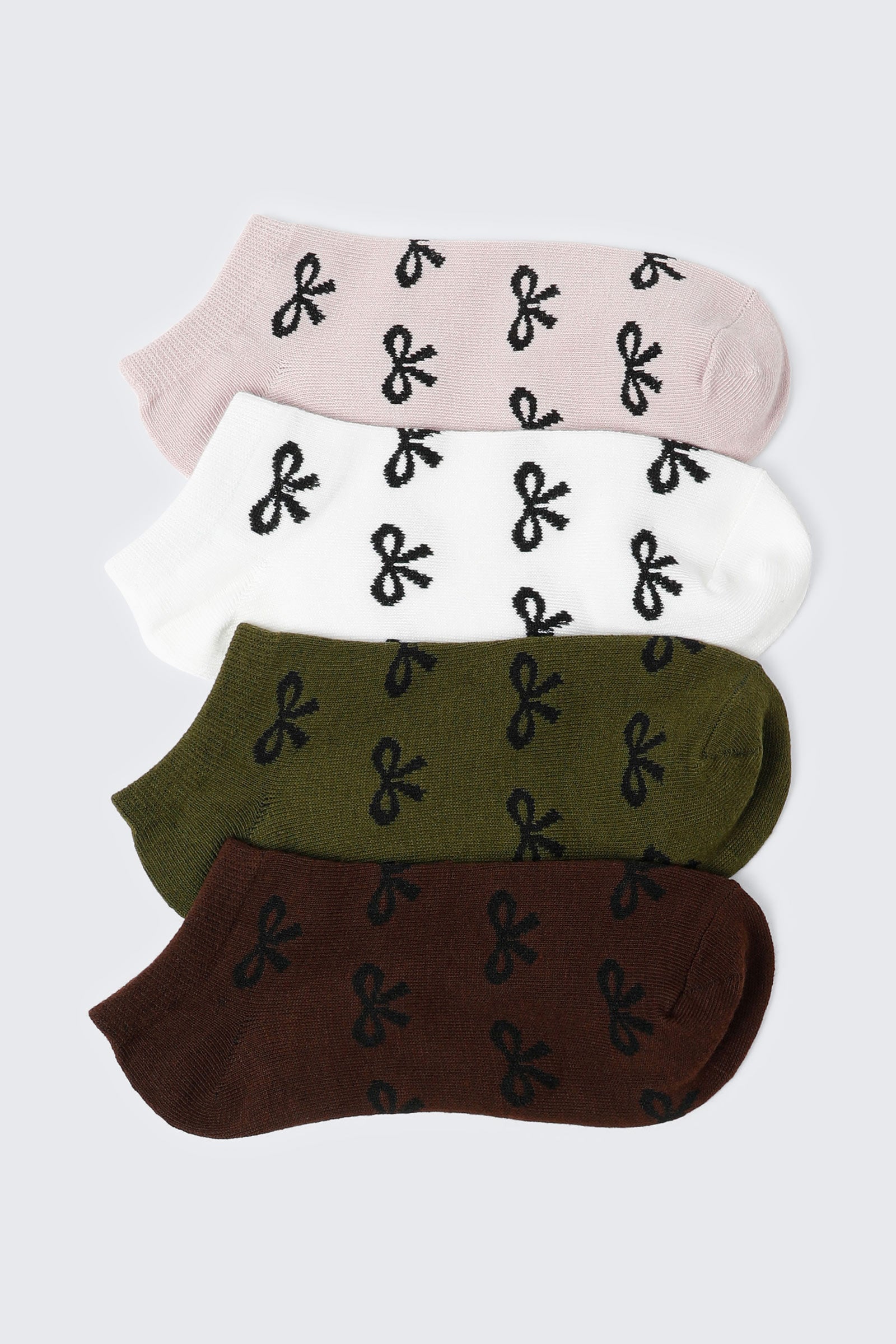 4-Pack Bow Ankle Socks