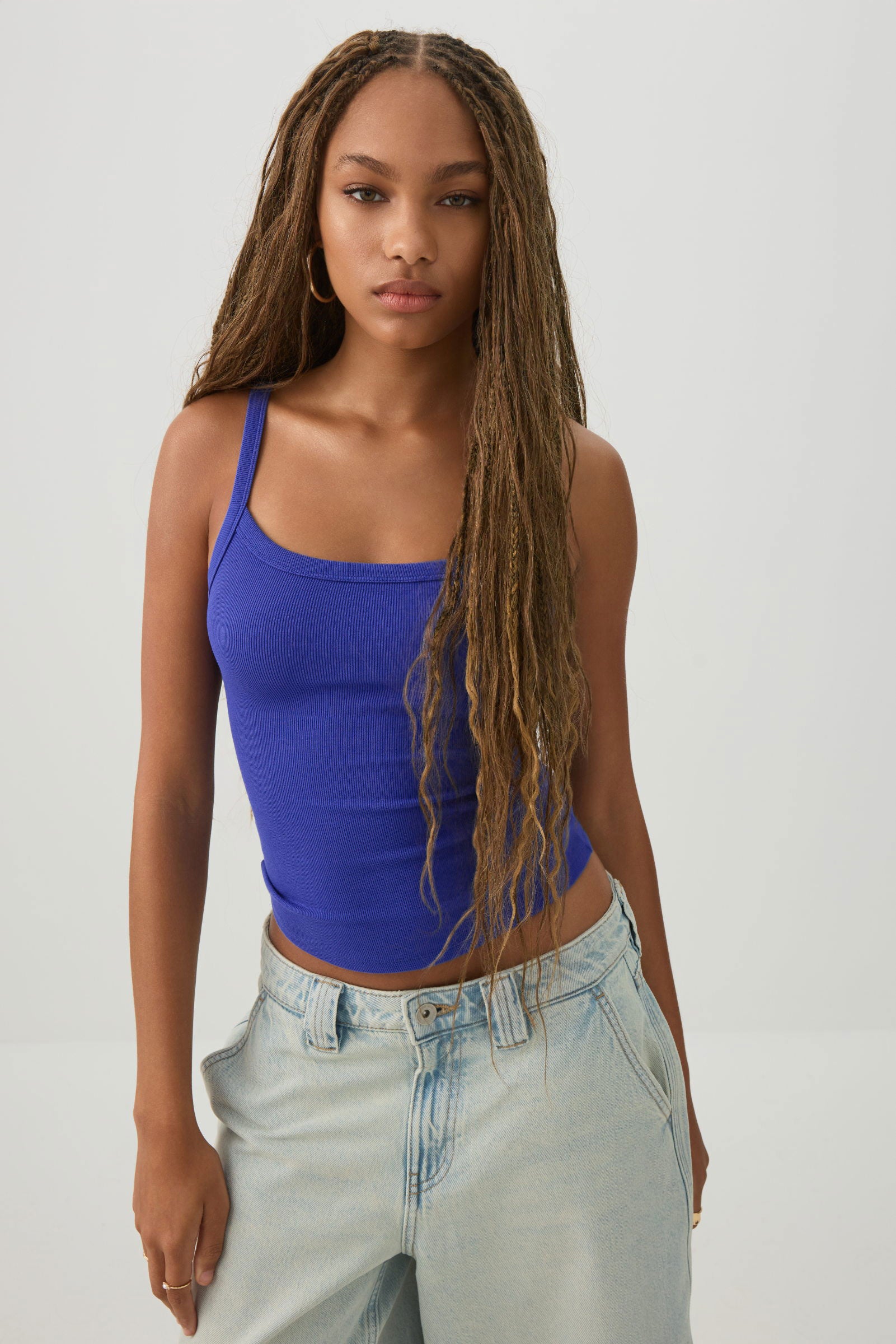 Basic Rib Scoop Neck Tank Top | Ardene