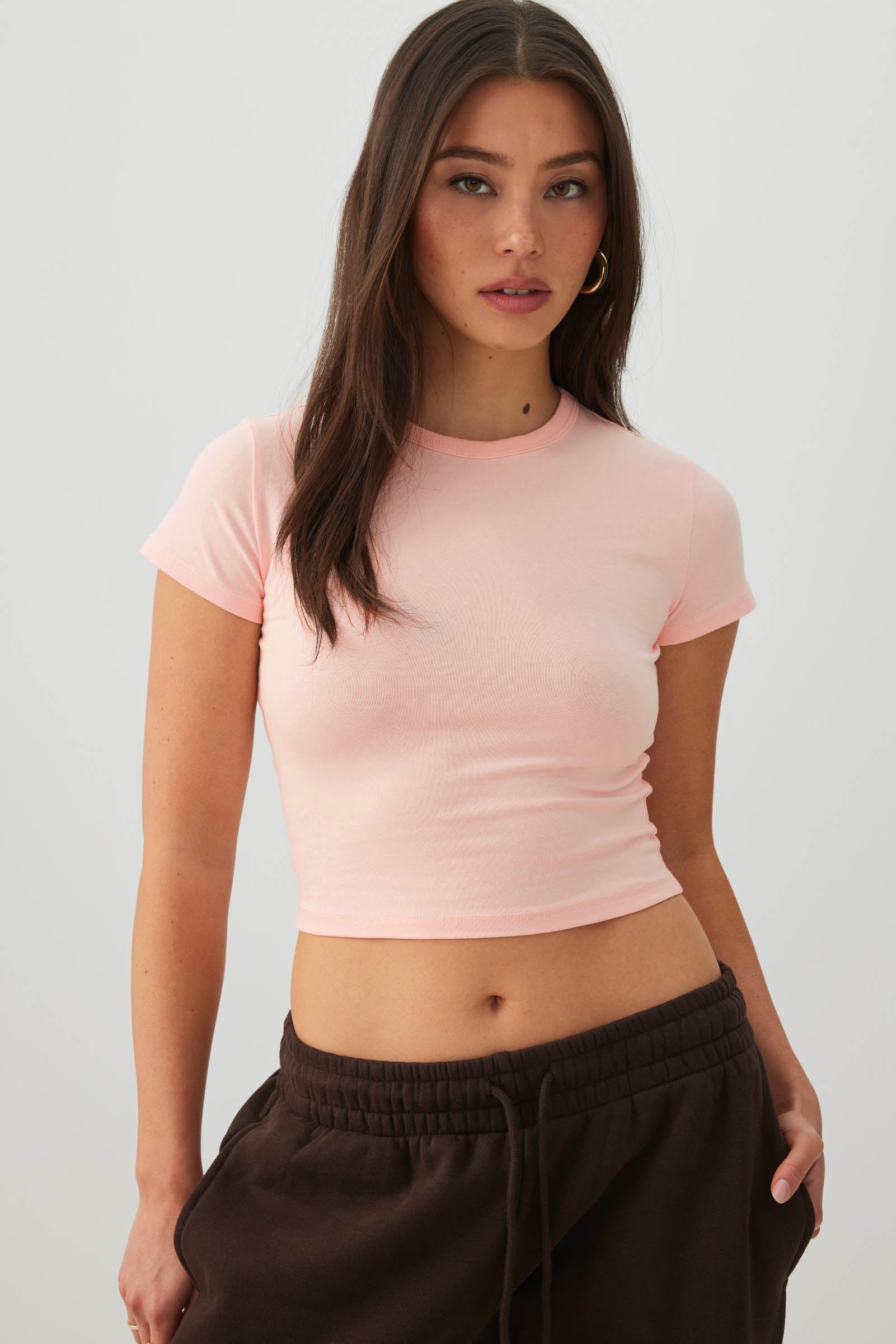 Basicore™ Crop Cap Sleeve T-Shirt