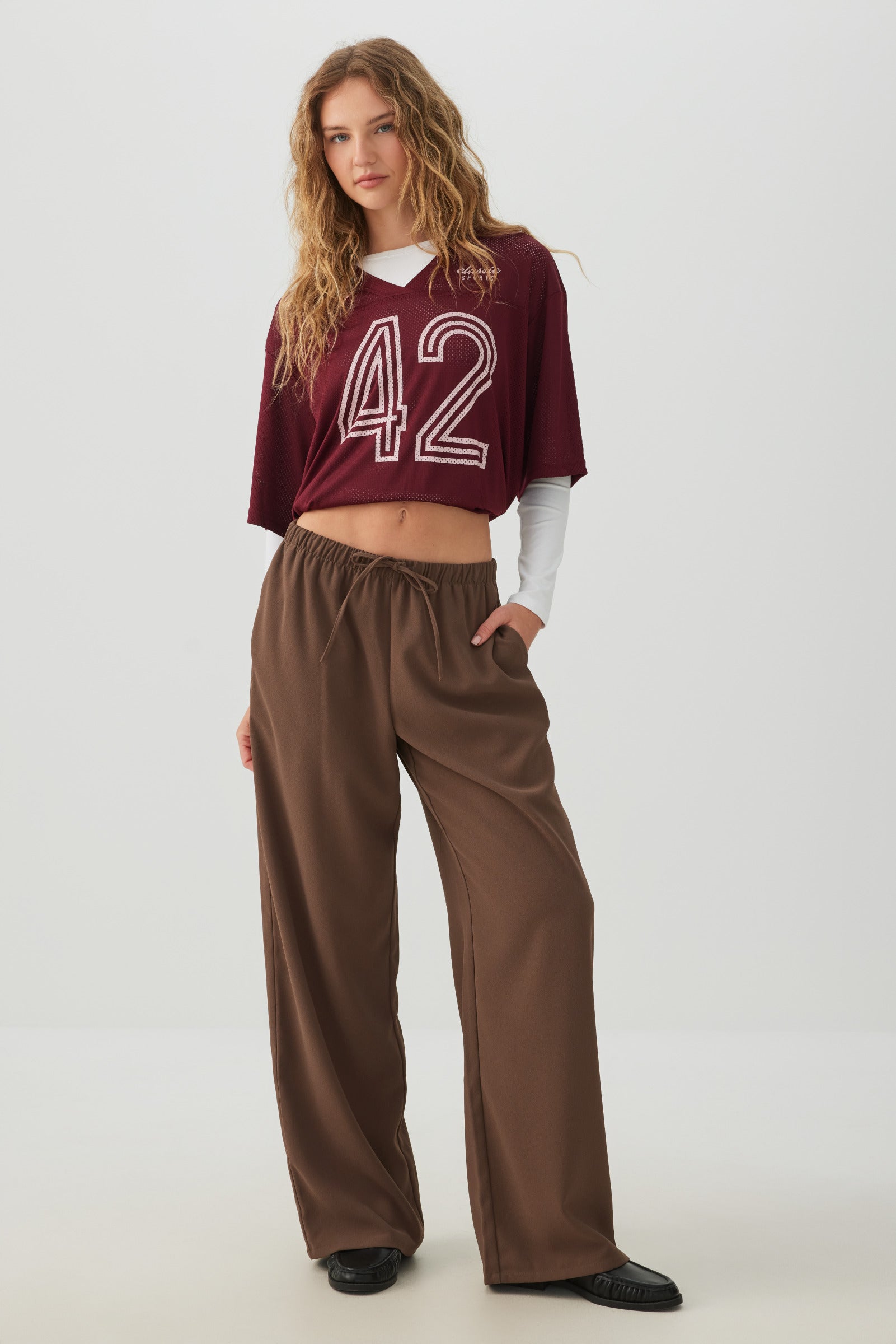 Crepe Wide Leg Pants Brown | Ardene Canada