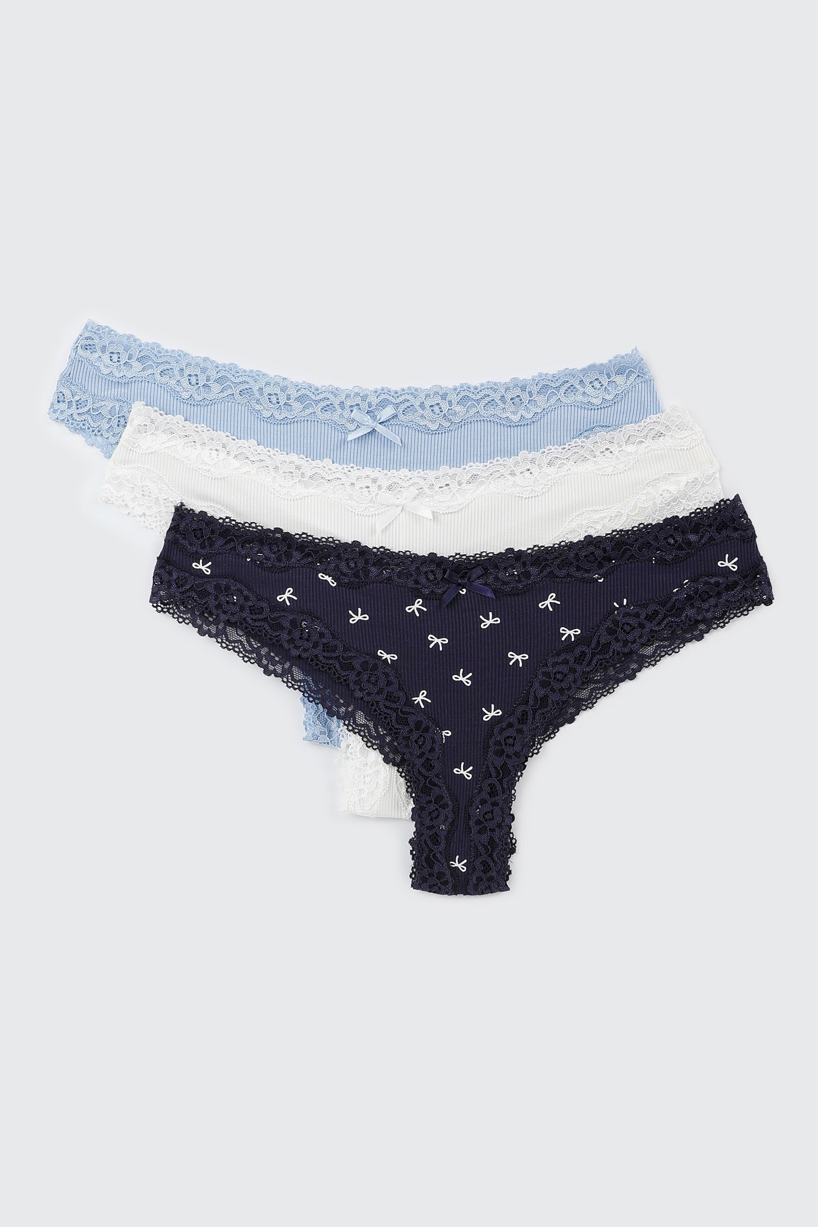 3-Pack Rib Cheeky Panties