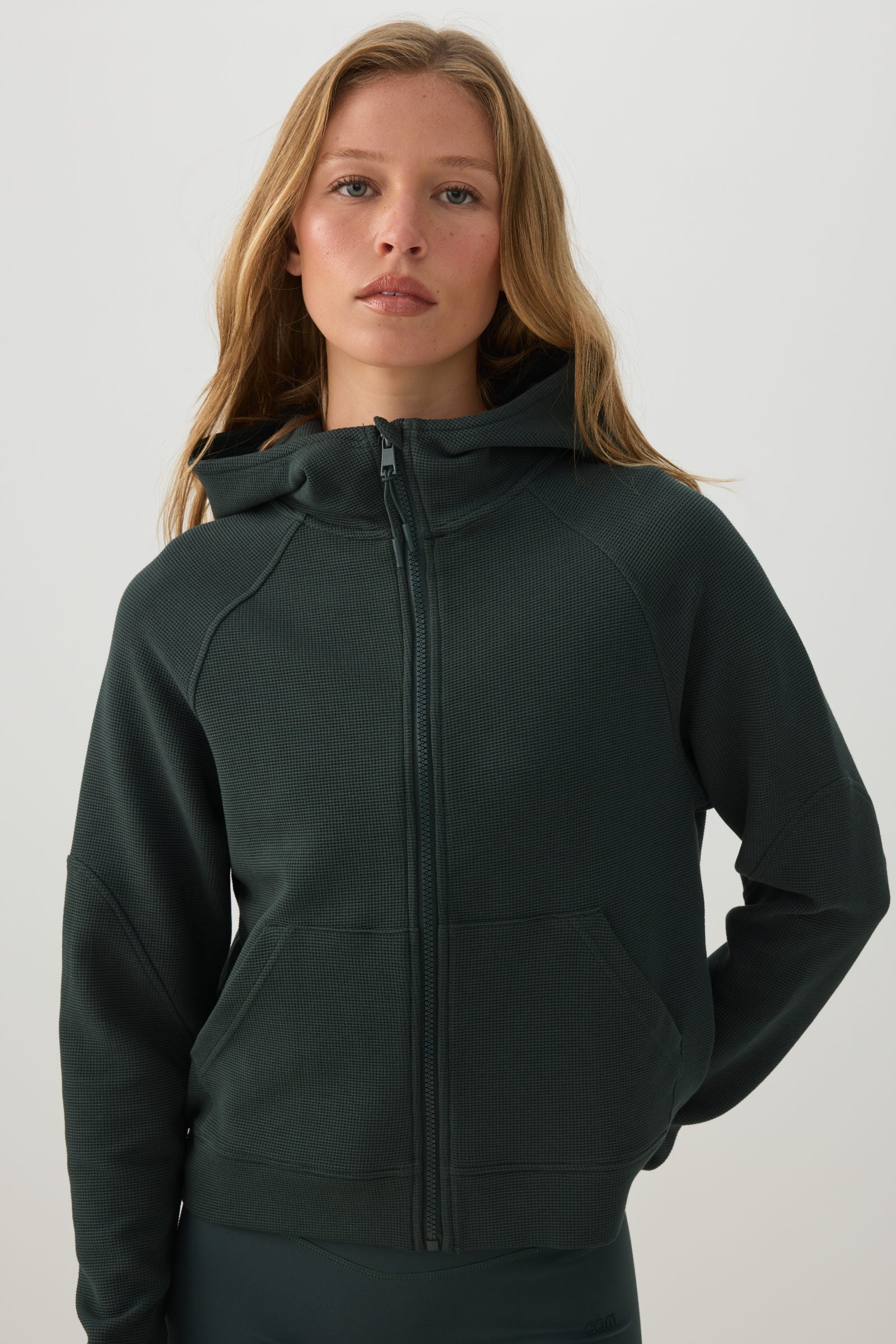 camactive™ Waffle knit Boxy Zip Up Jacket