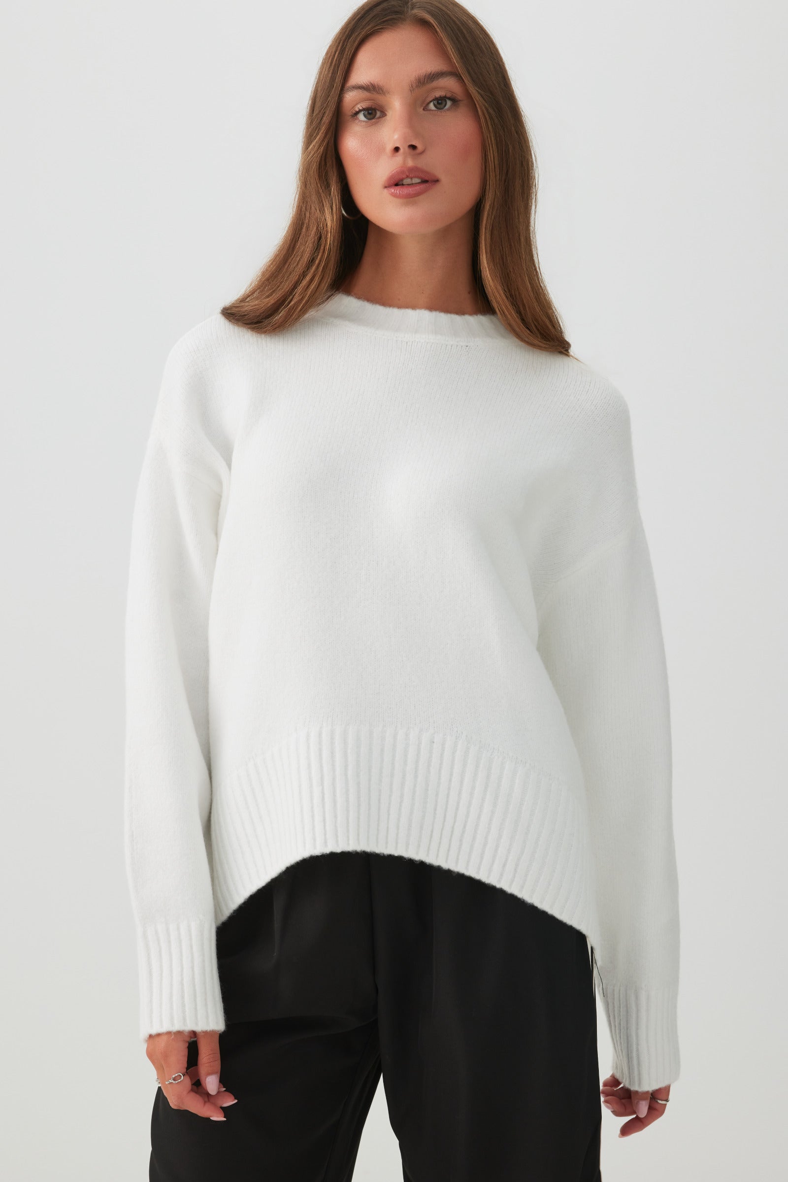MODERAKNIT™ High Low Bubble Sweater
