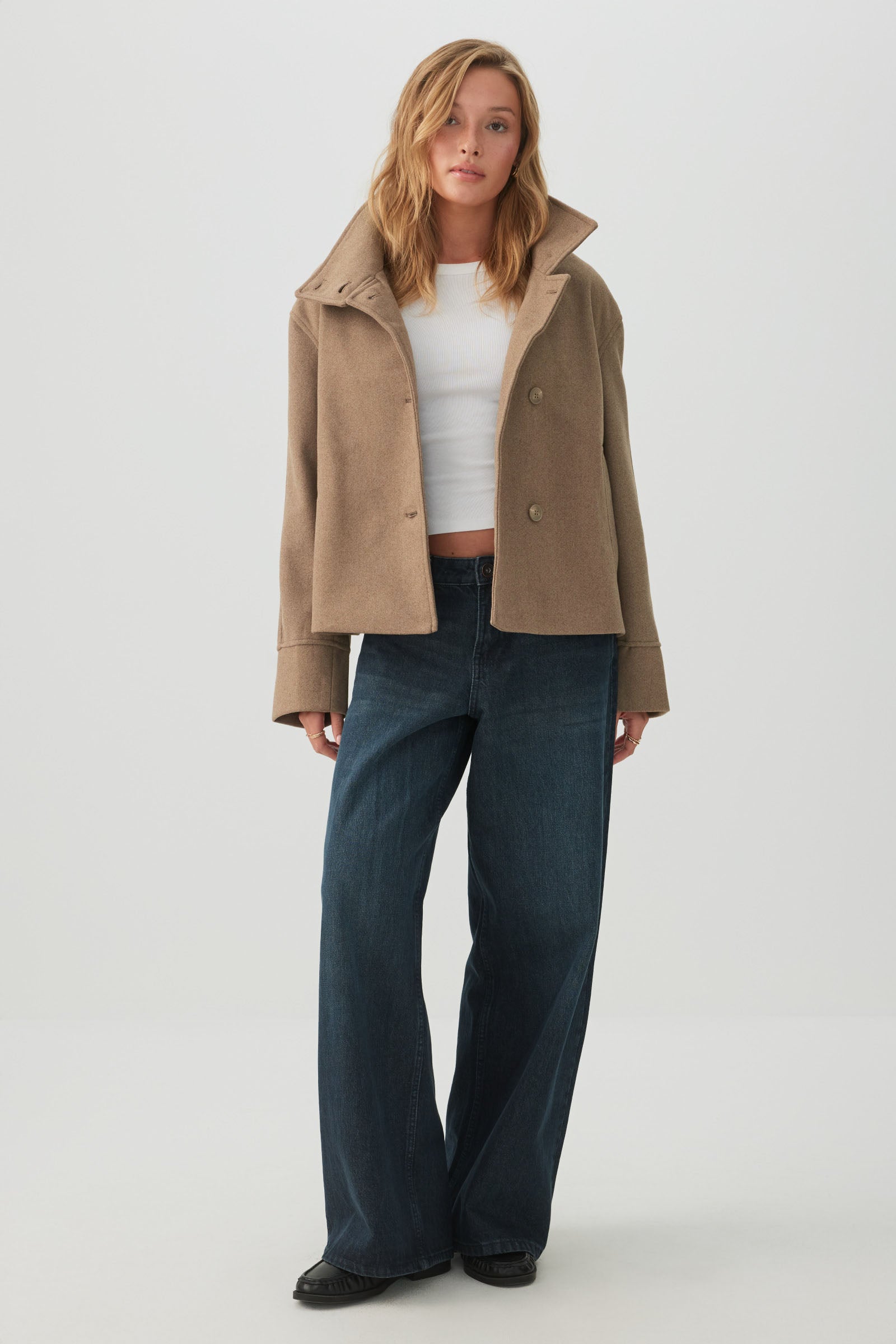 Funnel Neck Short Coat
