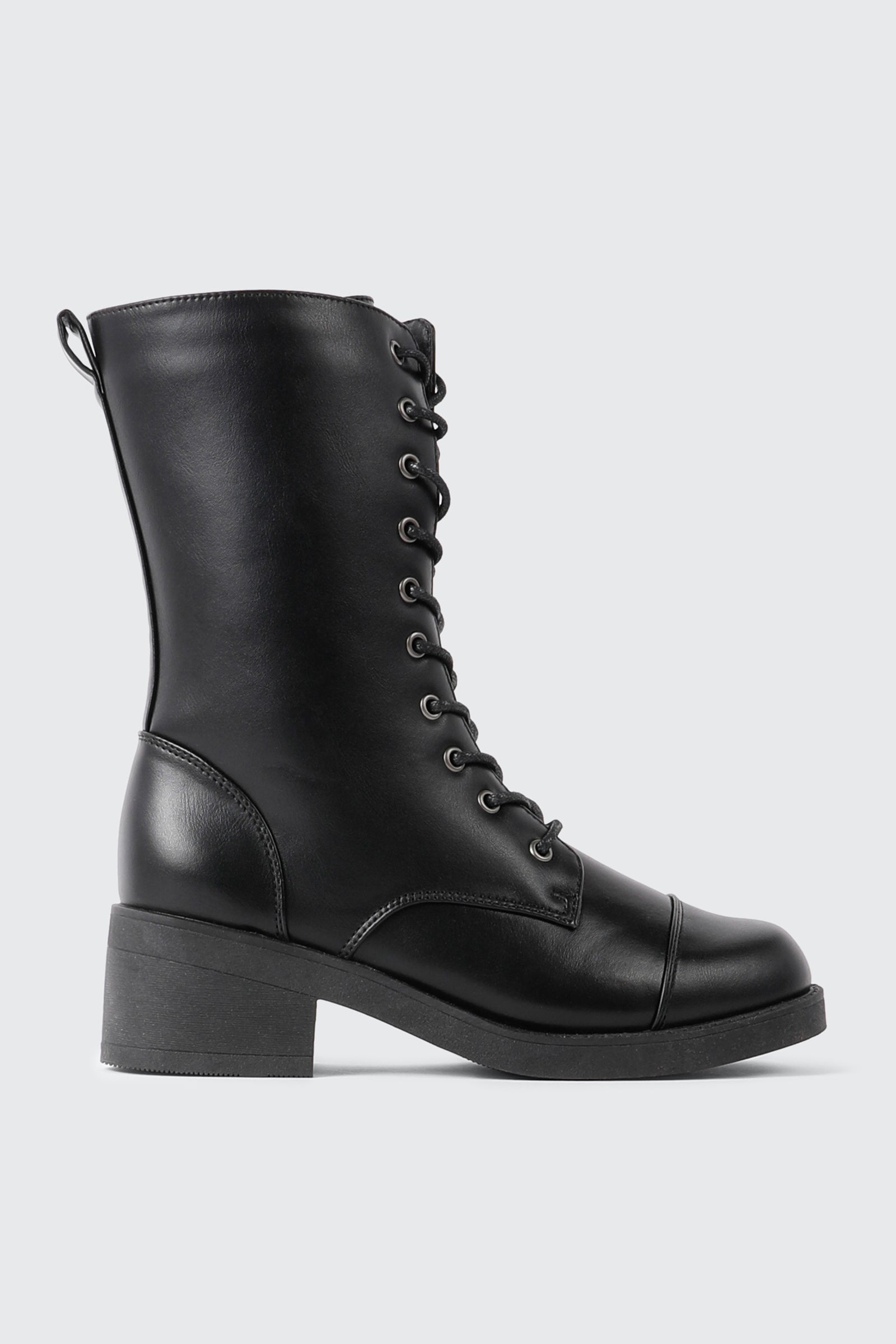 Mid Calf Lace Up Boots