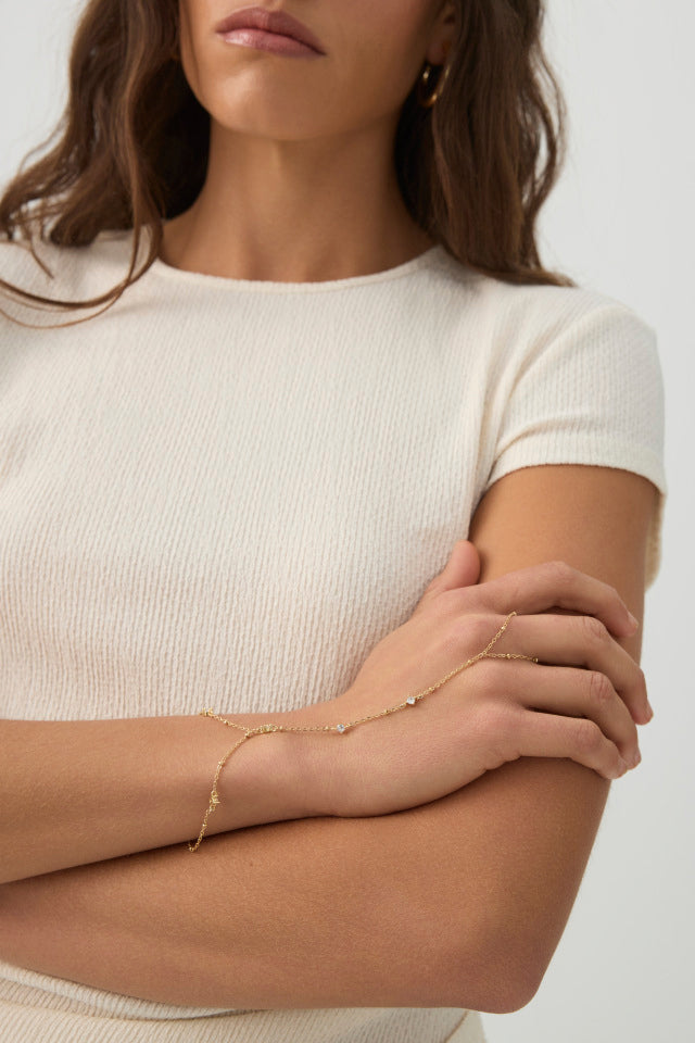 14K Gold Plated Hand Chain