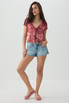 Low Rise Rigid Denim Shorts