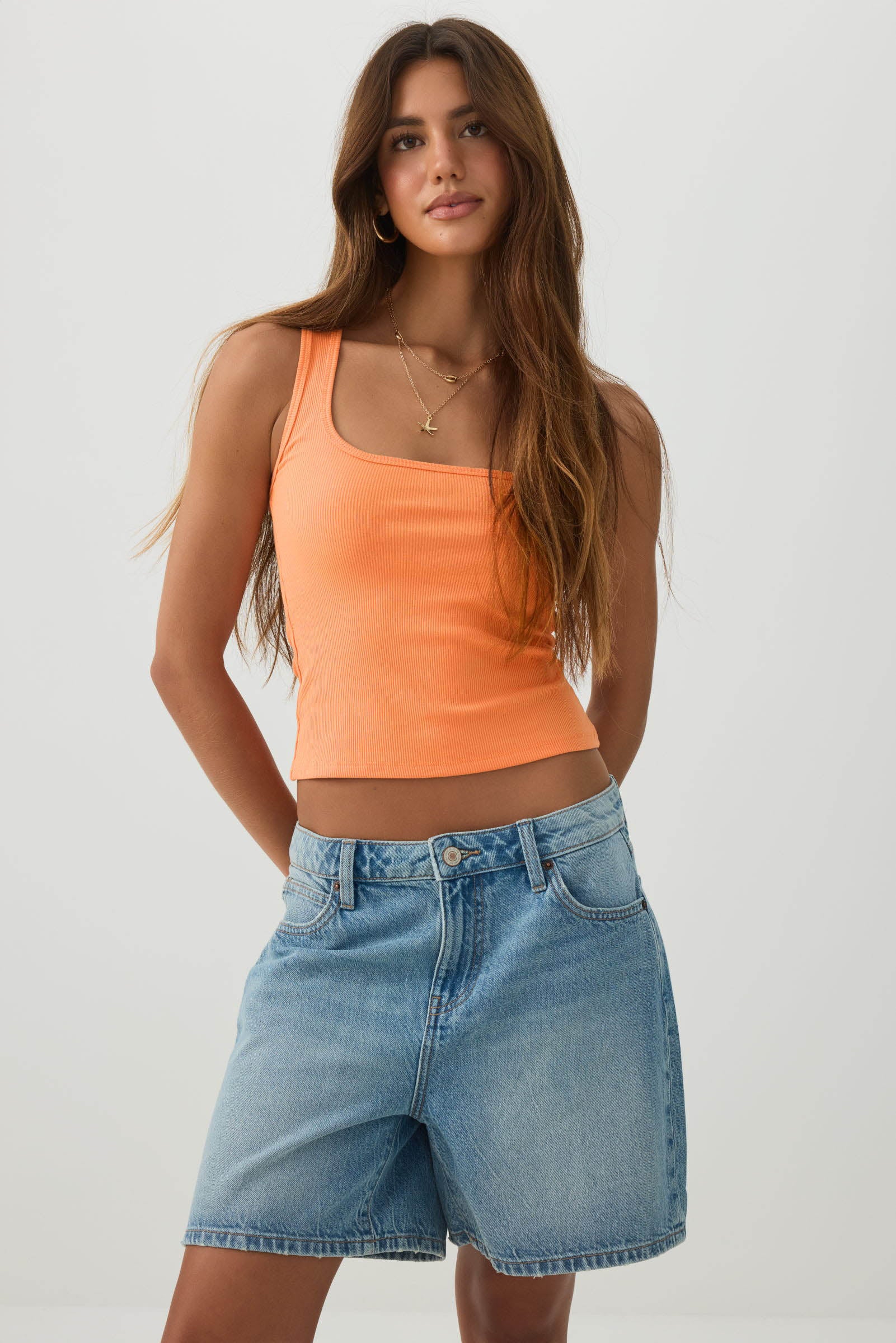 トップス Richmond denim tanktop Verge Cropped Tank - Adorn Boutique