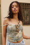 Camisole en maille fleurie