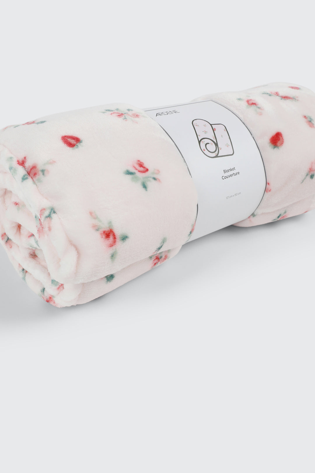 Jeté à motif de fleurs et fraises