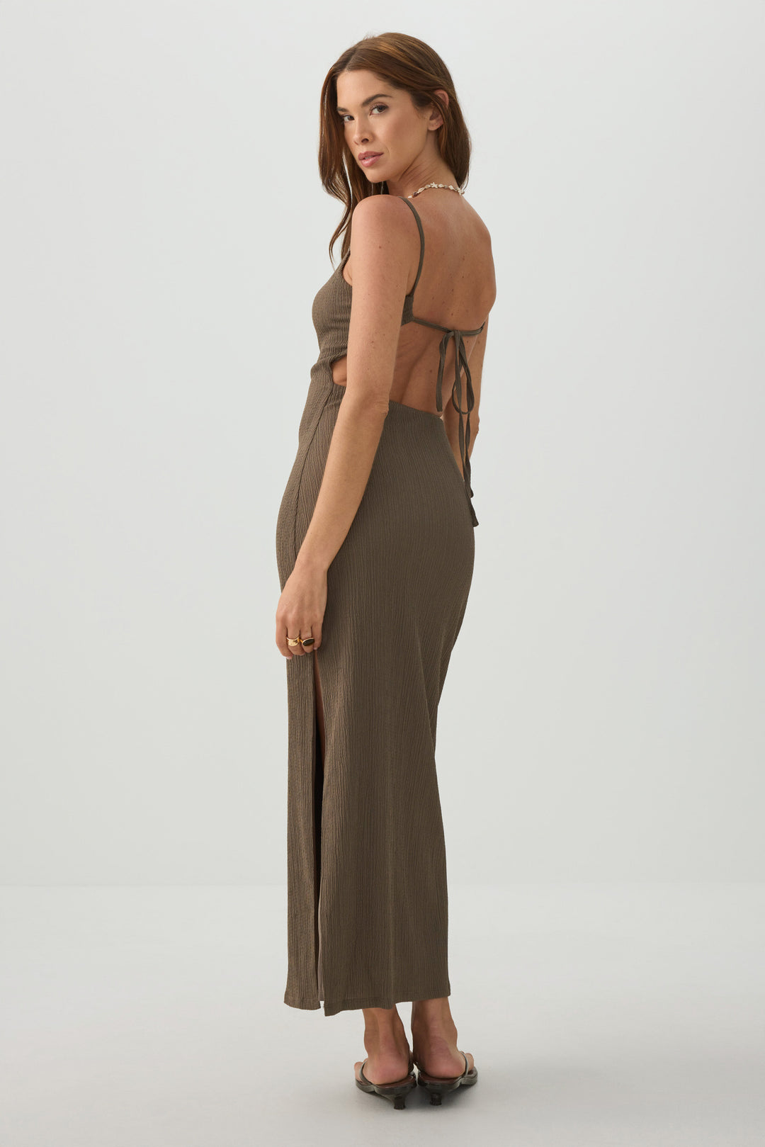 ardene maxi dress Ardene Floral Ruffle Maxi Open Back Dress Women's Size L