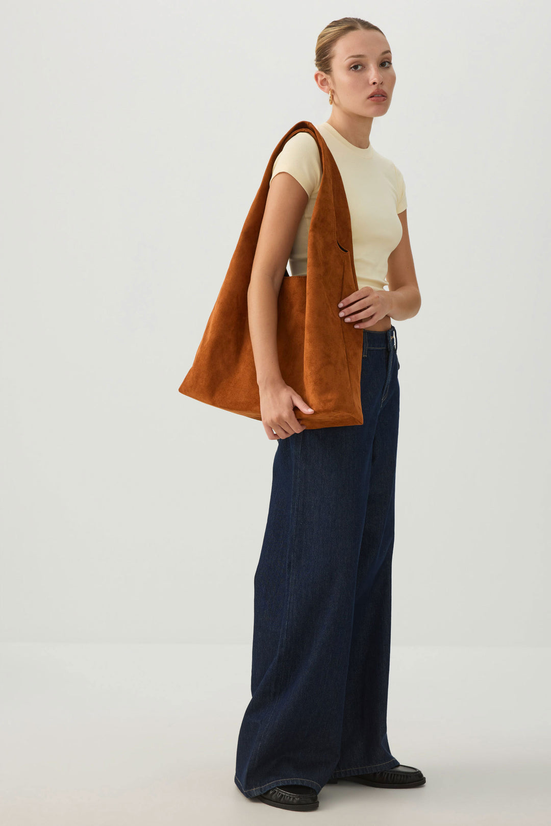 Suede Shoulder Tote