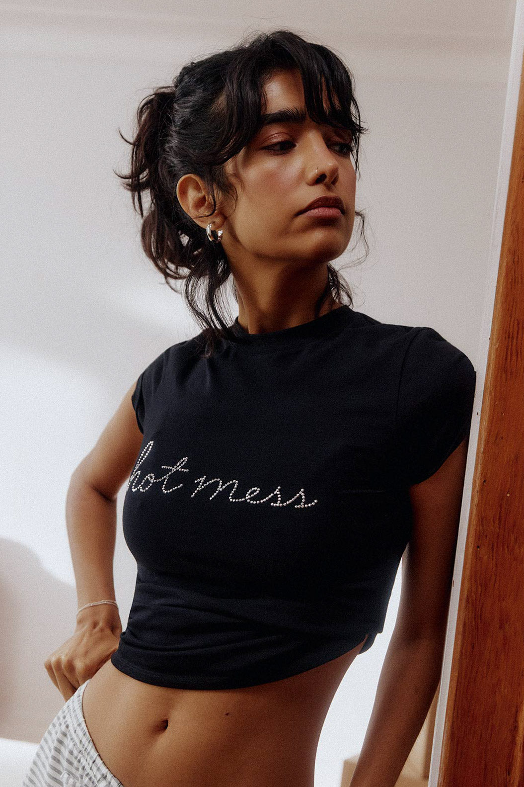 T-shirt froncé Hot Mess