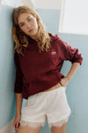 Satin Lace Trim Shorts