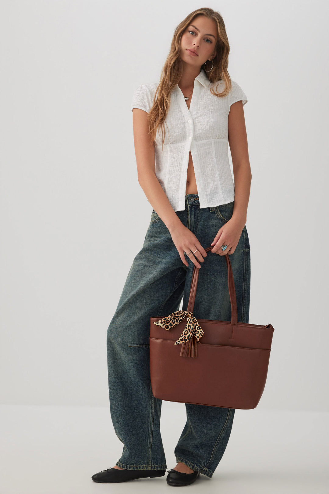 Grand sac fourre-tout avec foulard et pampille