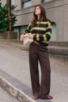 Mid Rise Wide Leg Trouser