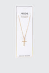 Collier pendentif croix plaqué or 14 carats 
