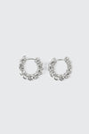 14K White Gold Plated Hoop Earrings