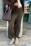 Wide Leg Side Stripe Track Pants