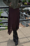 Lace Trim Sharkbite Midi Skirt