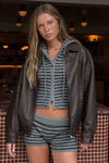 Oversized Washed Faux Leather Jacket